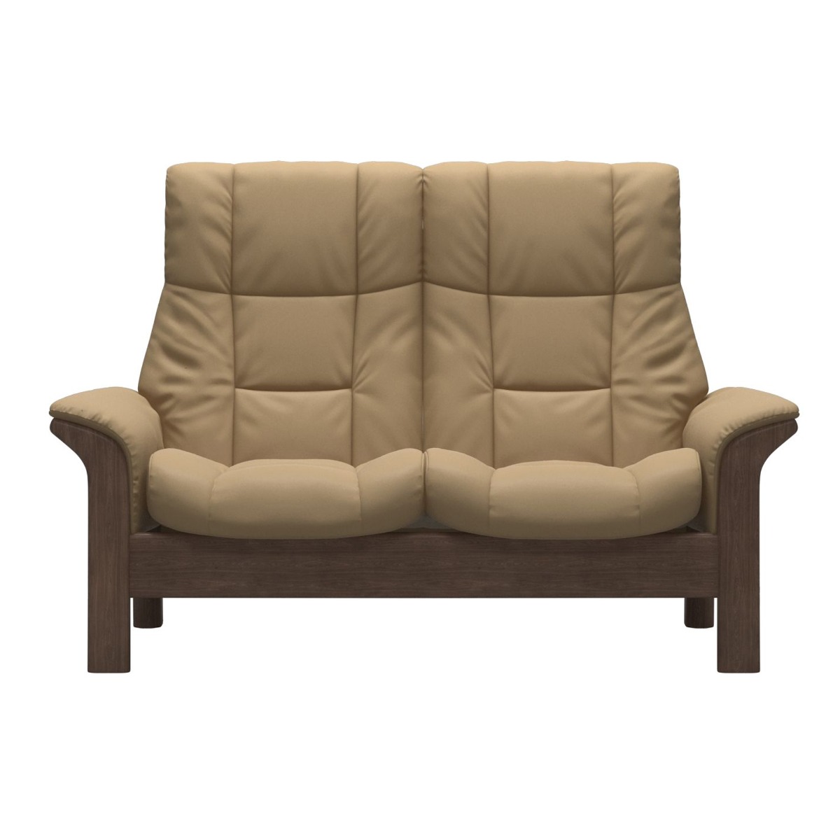 Stressless Windsor High Back 2 Seater Recliner Sofa, Neutral Leather | Barker & Stonehouse