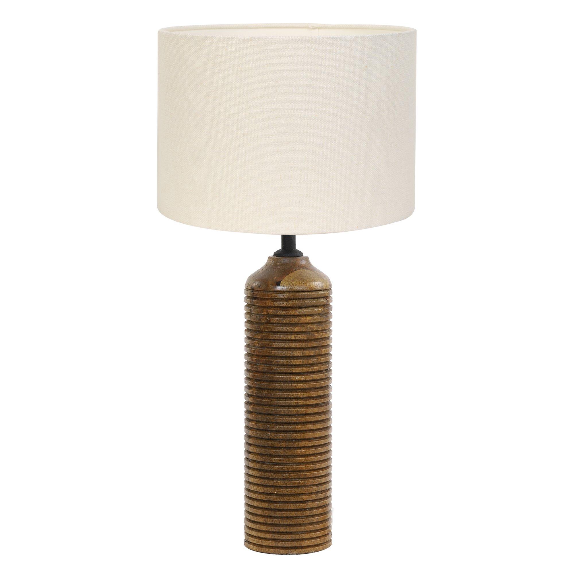 Wood Column Table Lamp, Brown | Barker & Stonehouse