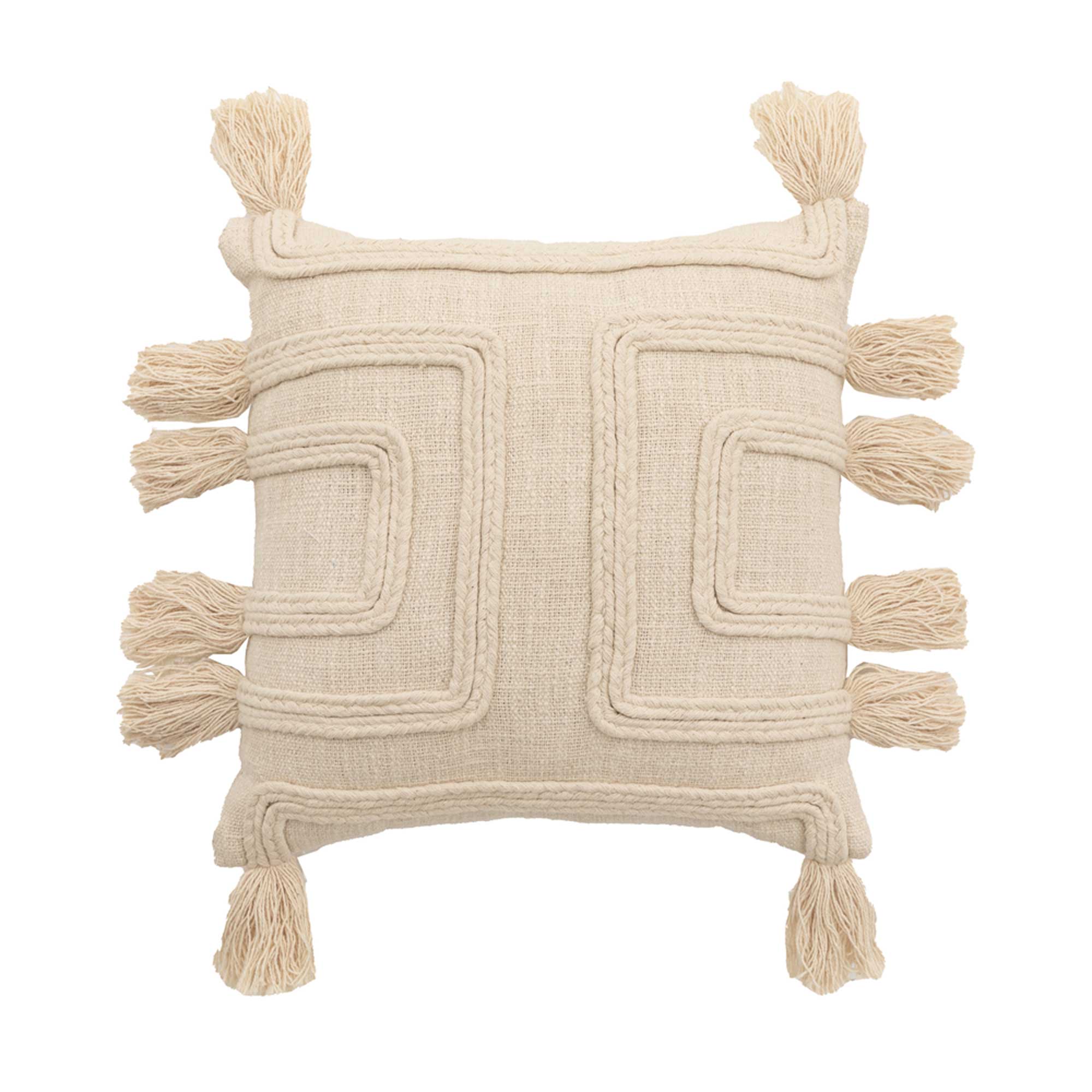 Woven Pleated Cushion, Square, Neutral | Barker & Stonehouse