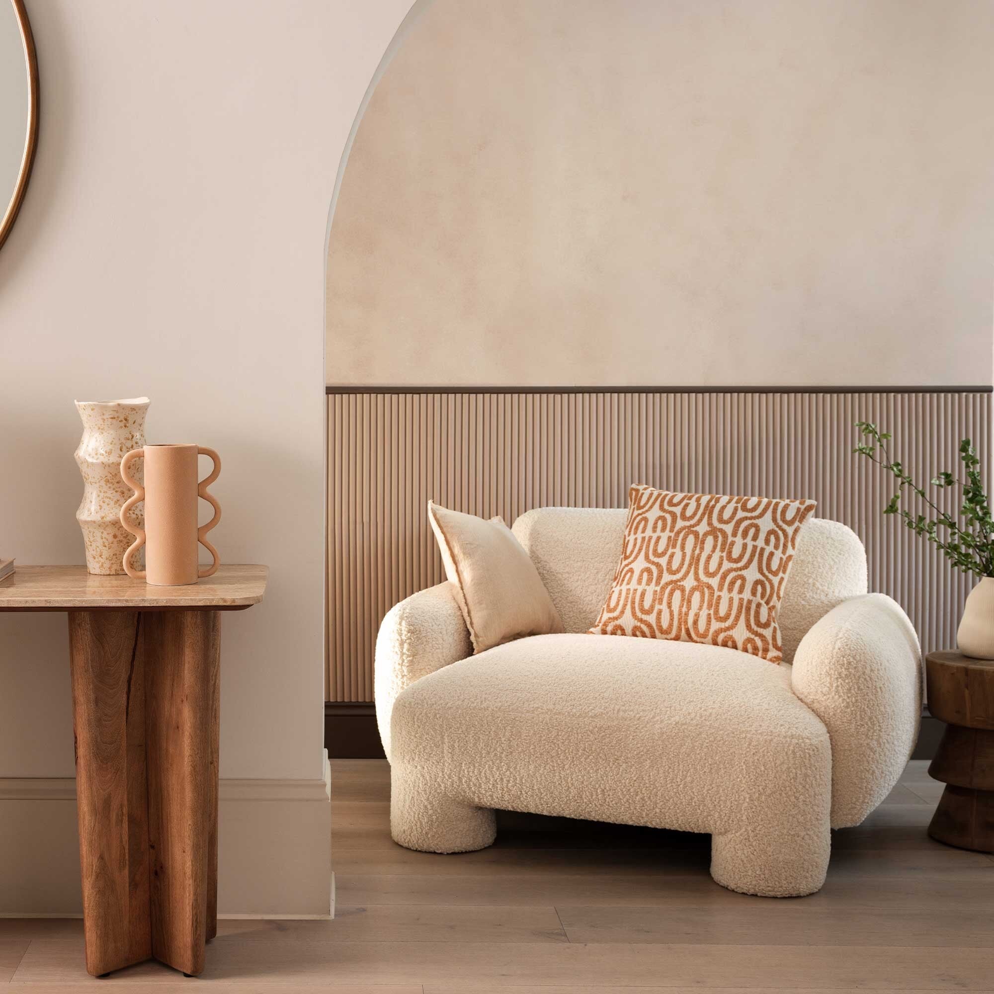 View Adrina armchair in white boucle View Adrina armchair in white boucle