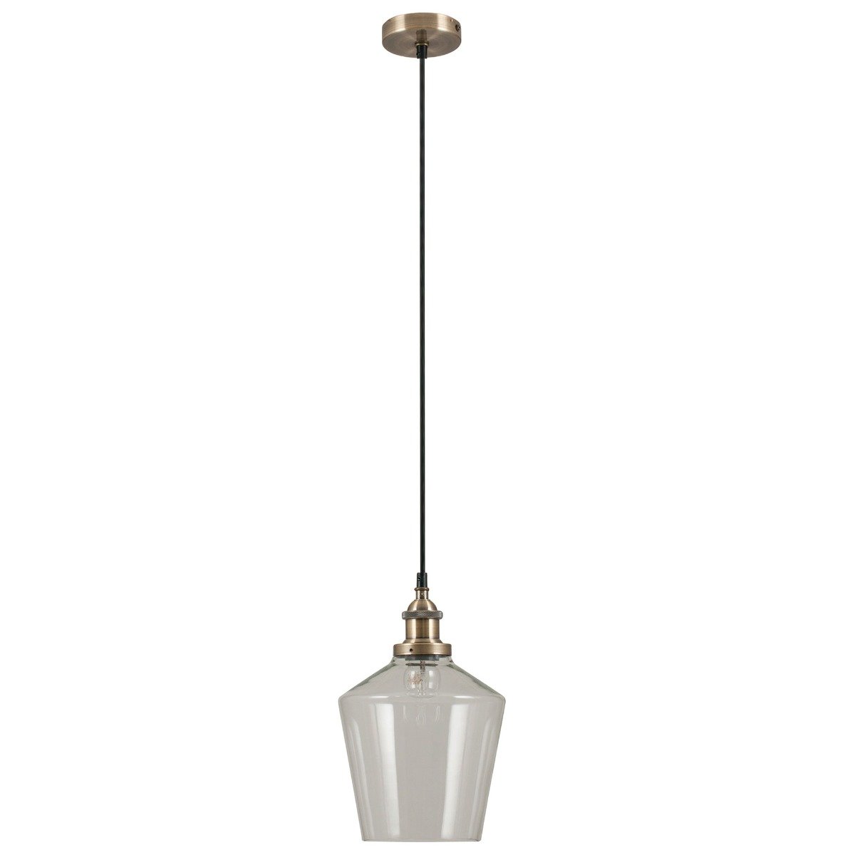 Antique Glass Clear Pendant Light, Gold | Barker & Stonehouse