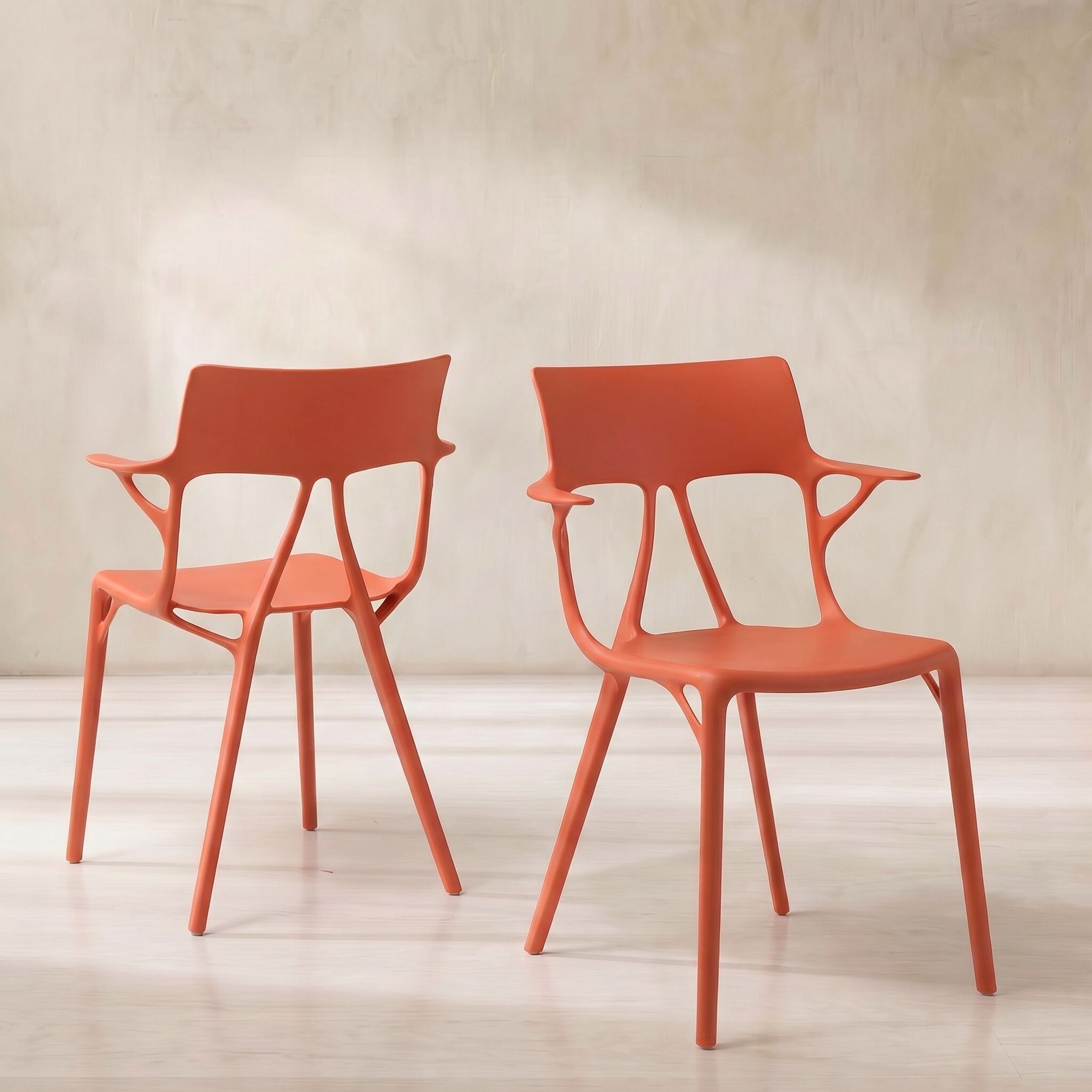 Kartell ai dining chair in orange plastic