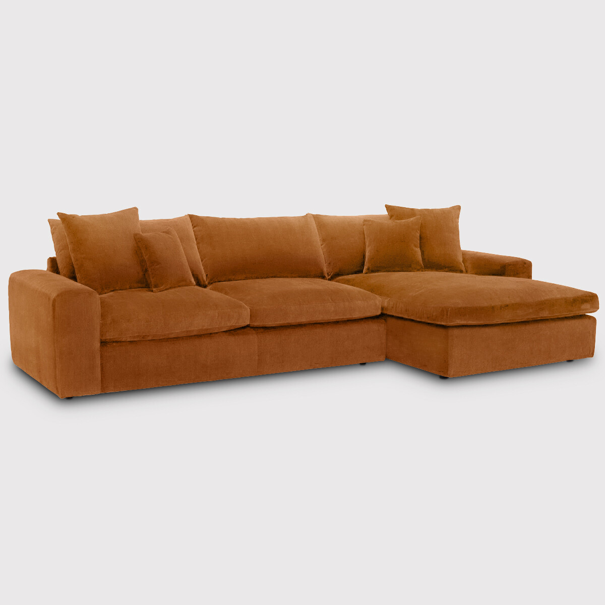 Alaska Medium Corner Sofa Right, Orange Fabric | Barker & Stonehouse