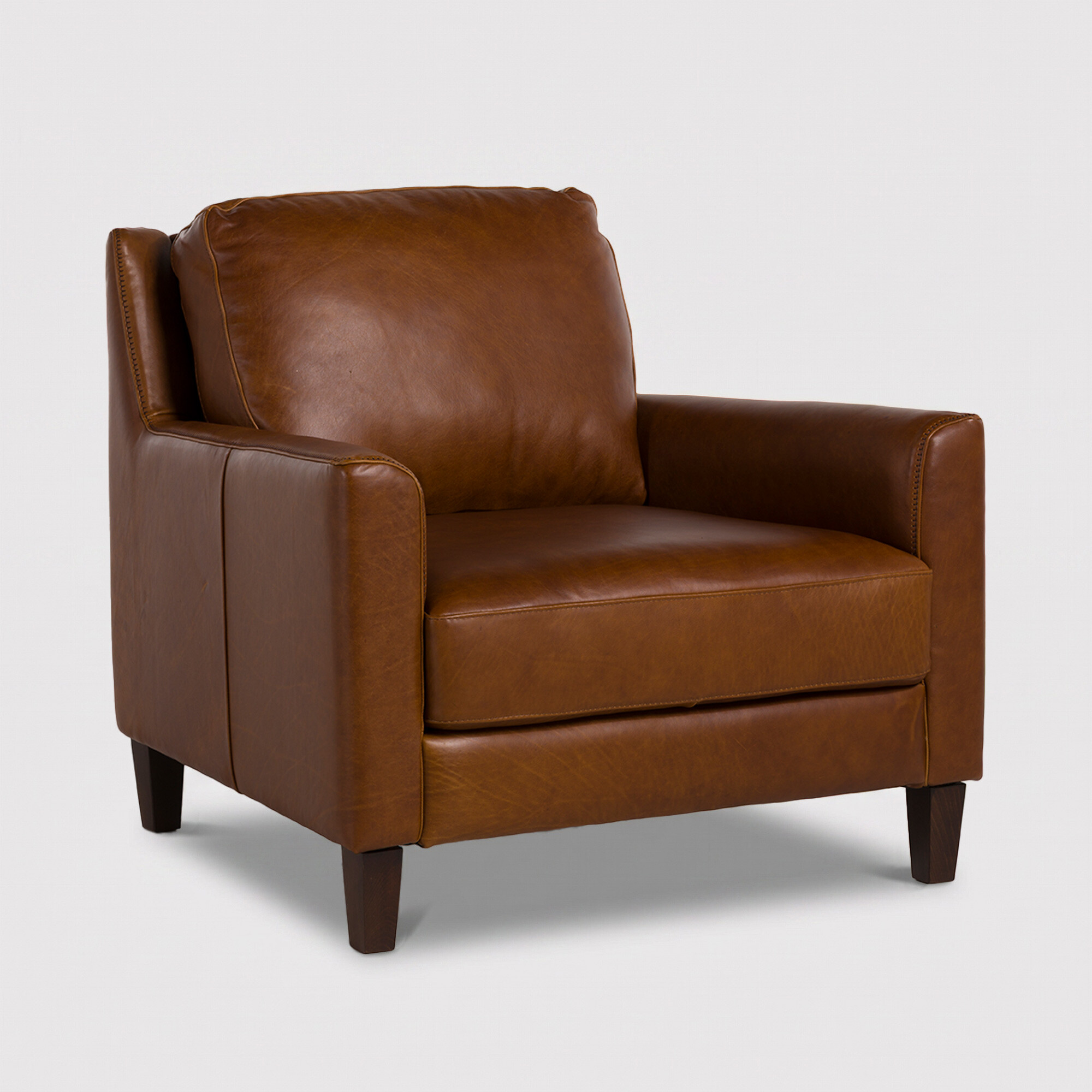 Albard armchair in brown leather