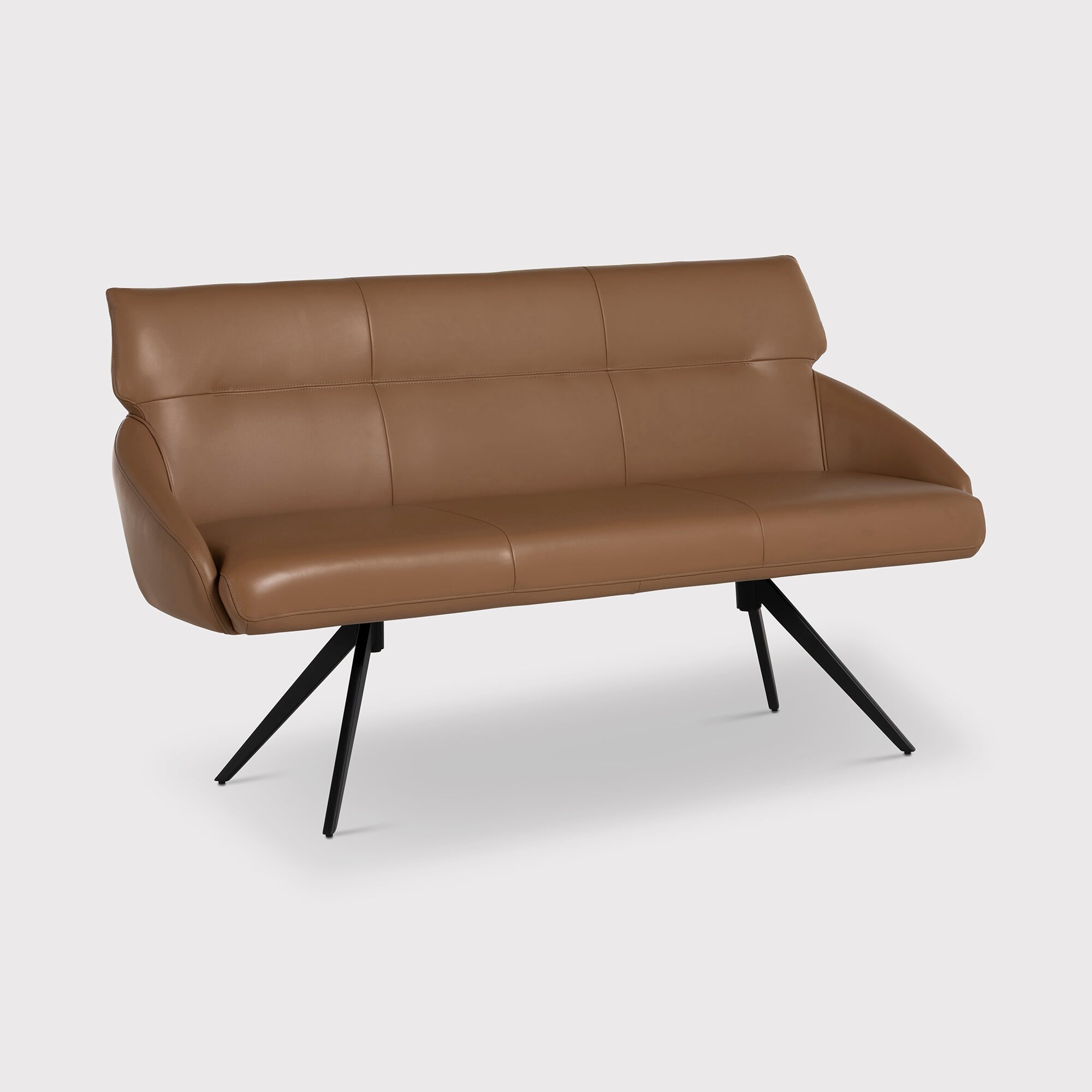 Allier bench in brown leather