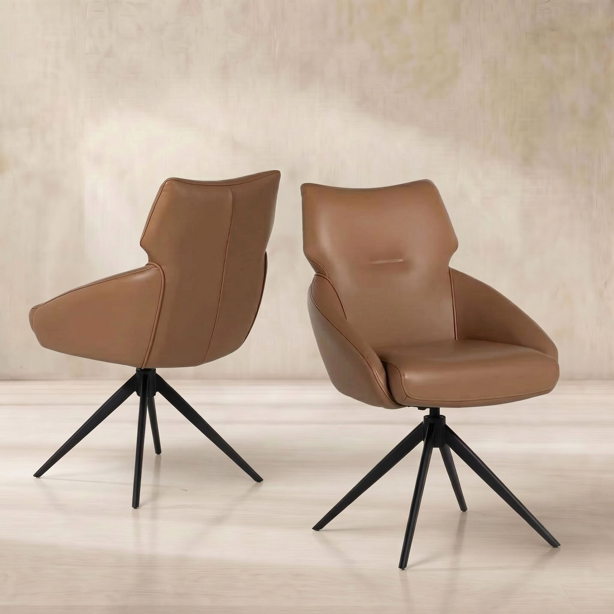 Allier dining chair in brown leather