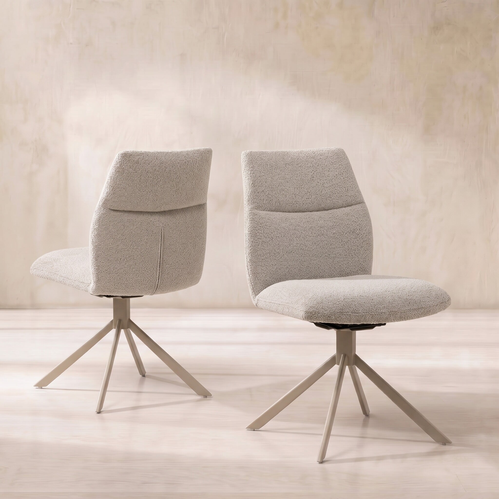 Altadena swivel dining chair without arm in neutral fabric