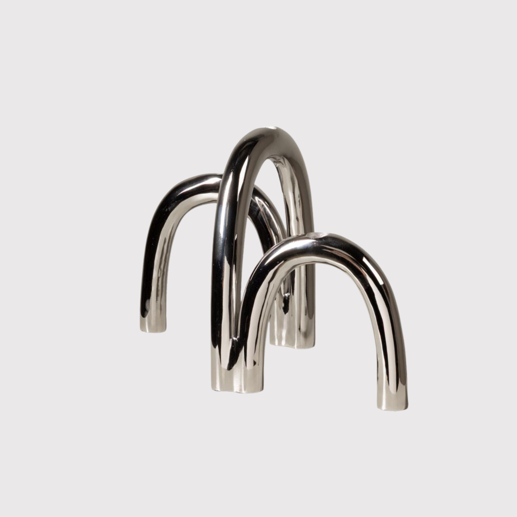 Anni triple aluminium candle holder in silver