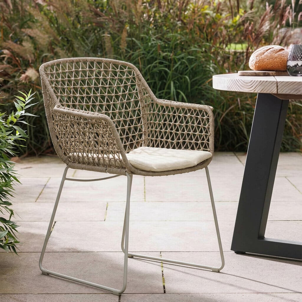 Argent dining armchair in neutral