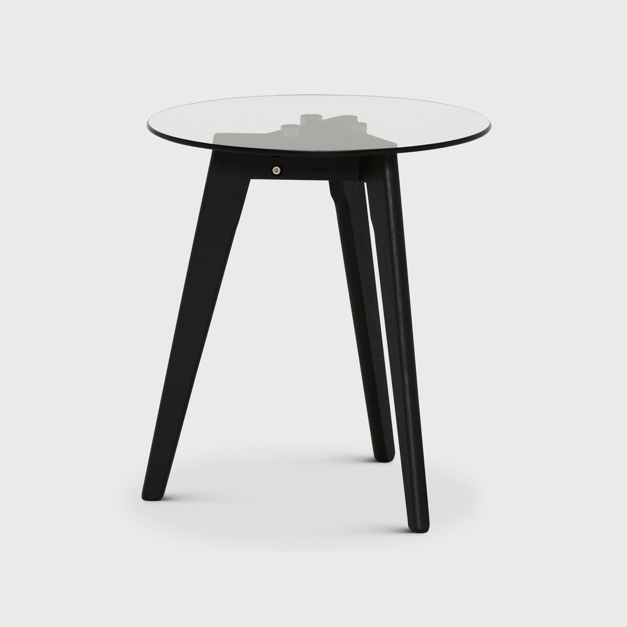 Aries Round Side Table, Round, Black Glass | Barker & Stonehouse