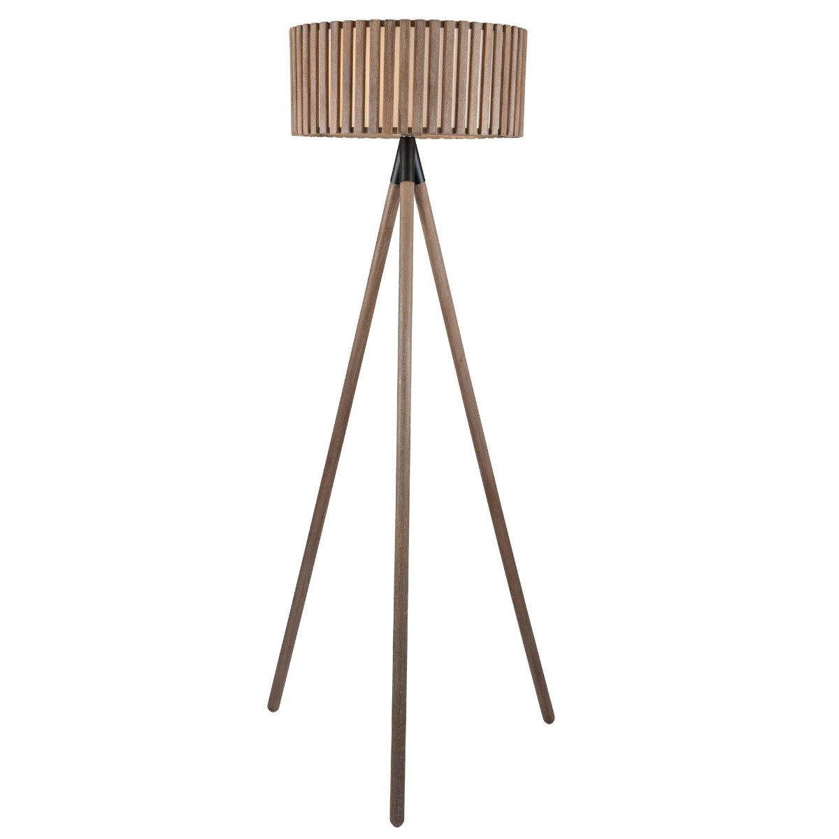 Accessories Slatted Tripod Floor Lamp, Antique Wood - Barker & Stonehouse