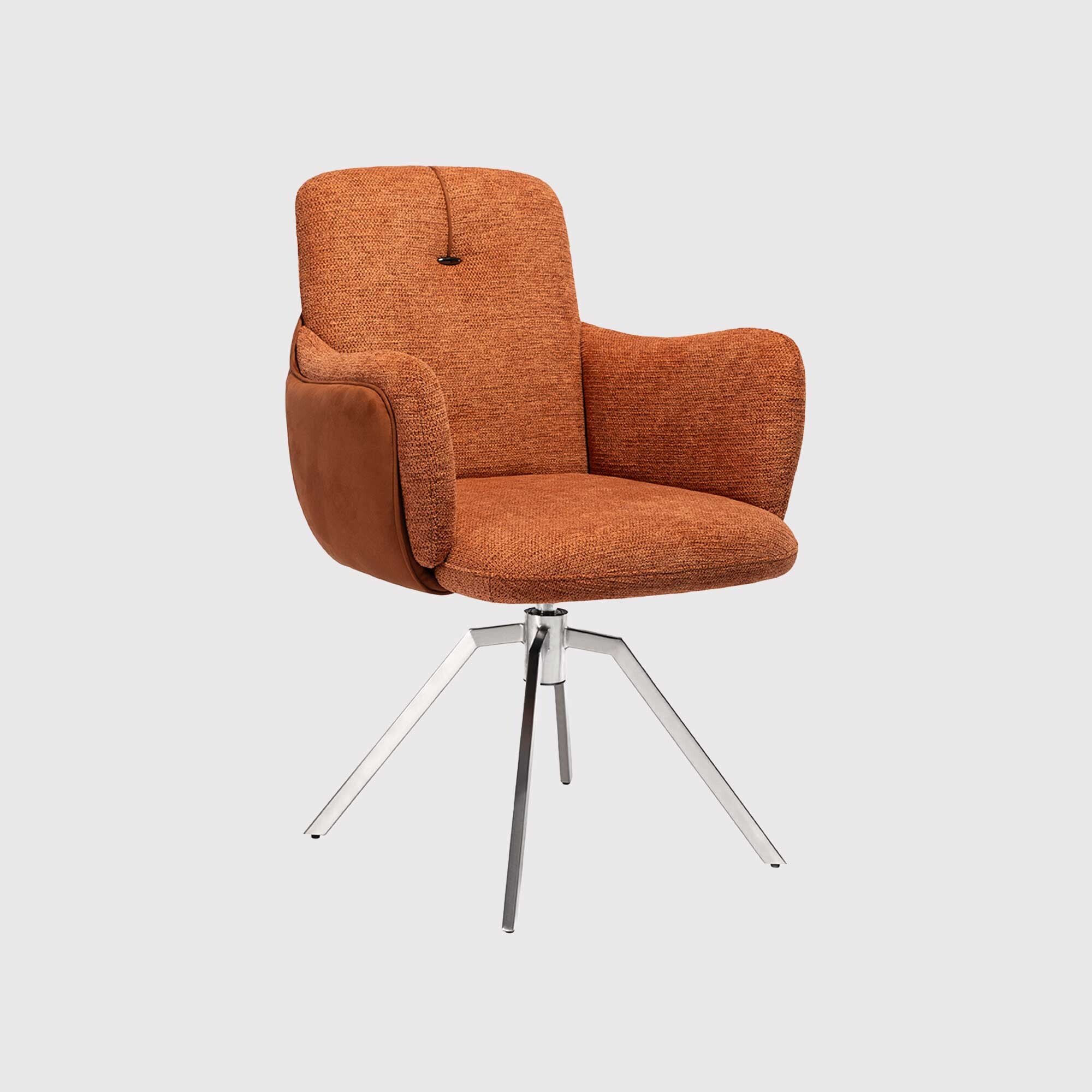 Boden Swivel Dining Swivel Chair, Orange | Barker & Stonehouse