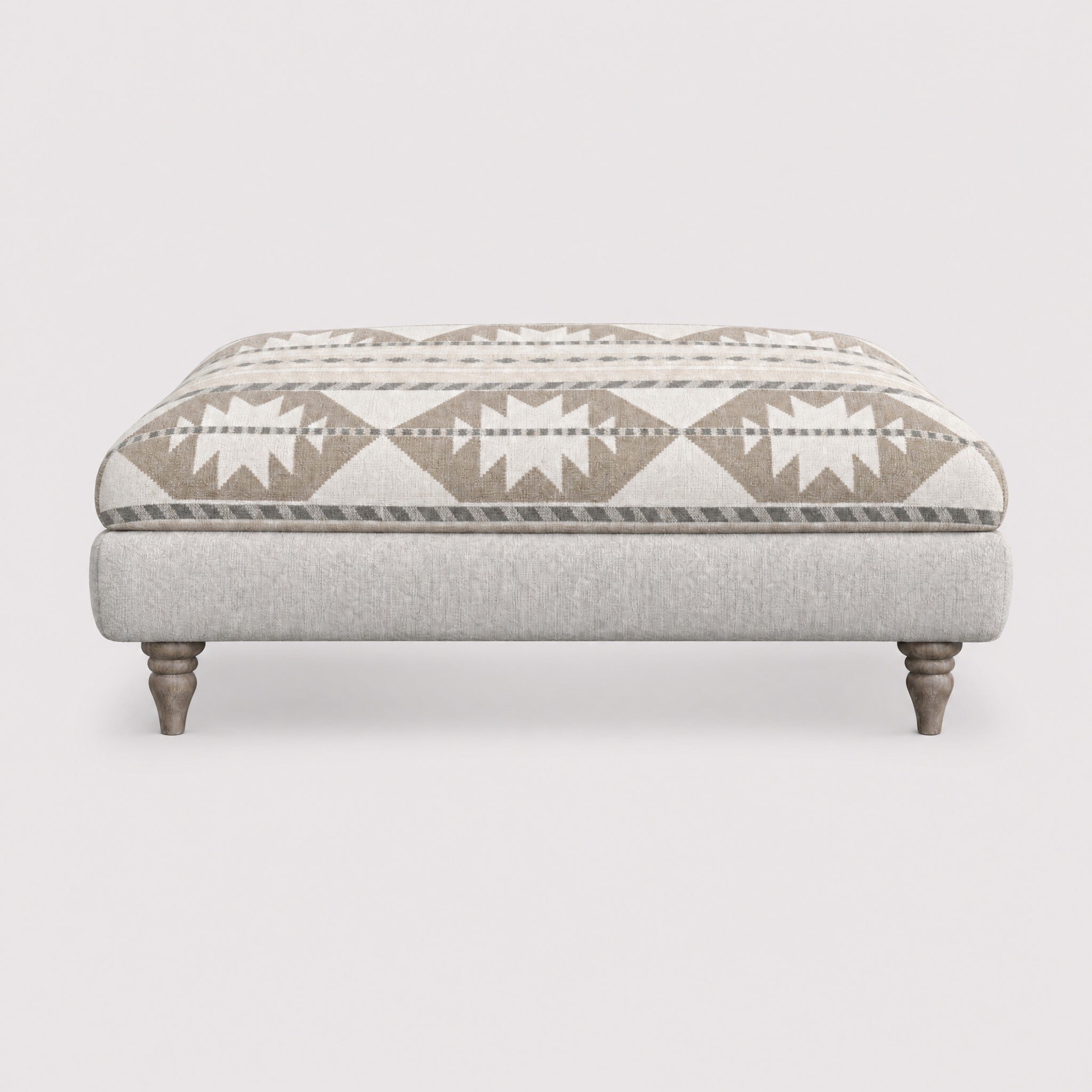 Beaumont large square footstool fabric
