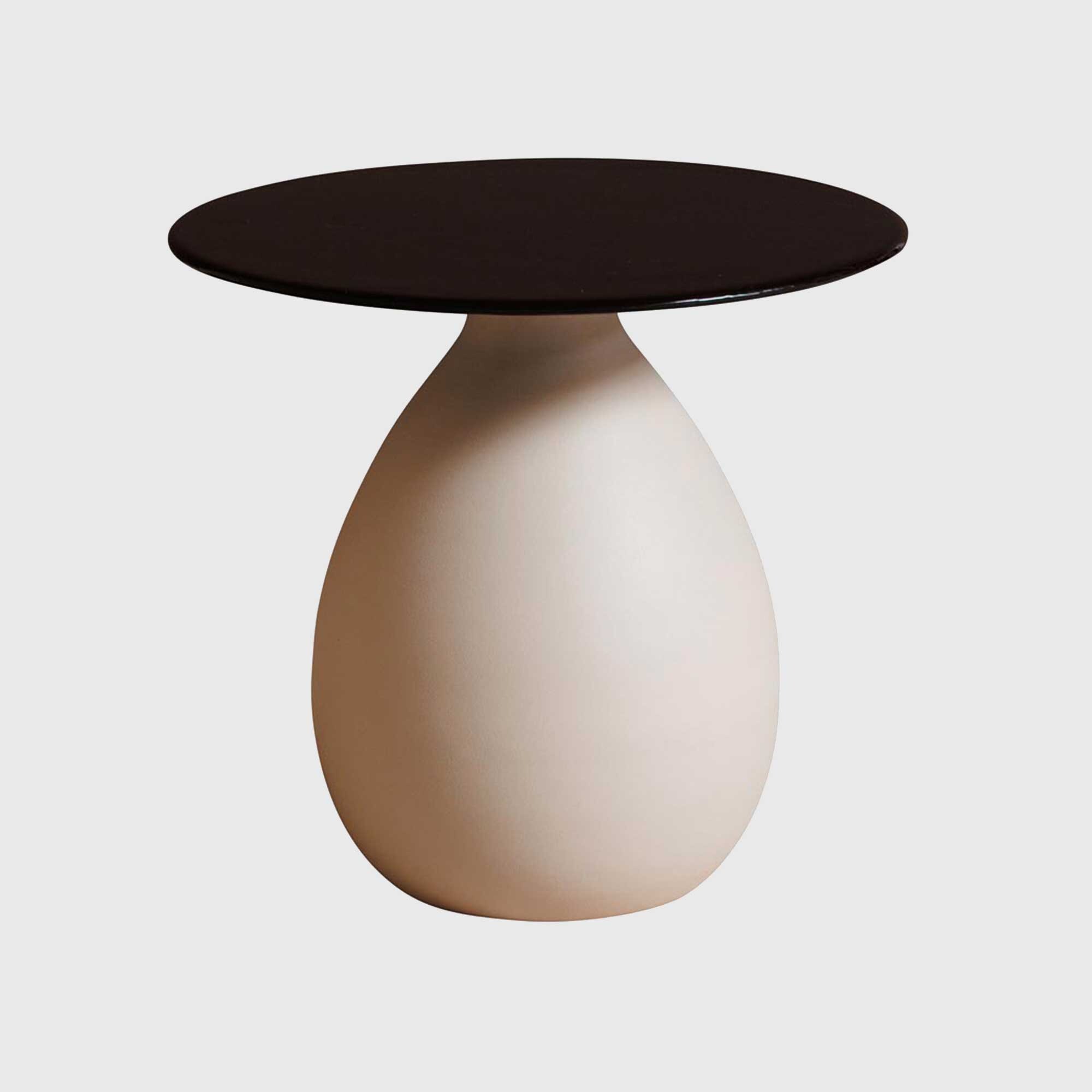 Beige & Black Round Side Table, Round, Neutral Metal | Barker & Stonehouse