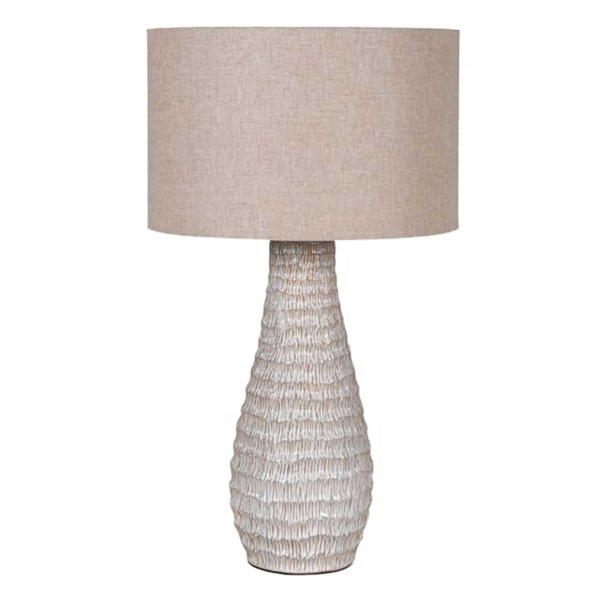Beige Etched Ceramic Table Lamp, Neutral Metal | Barker & Stonehouse Beige Etched Ceramic Table Lamp, Neutral Metal | Barker & Stonehouse