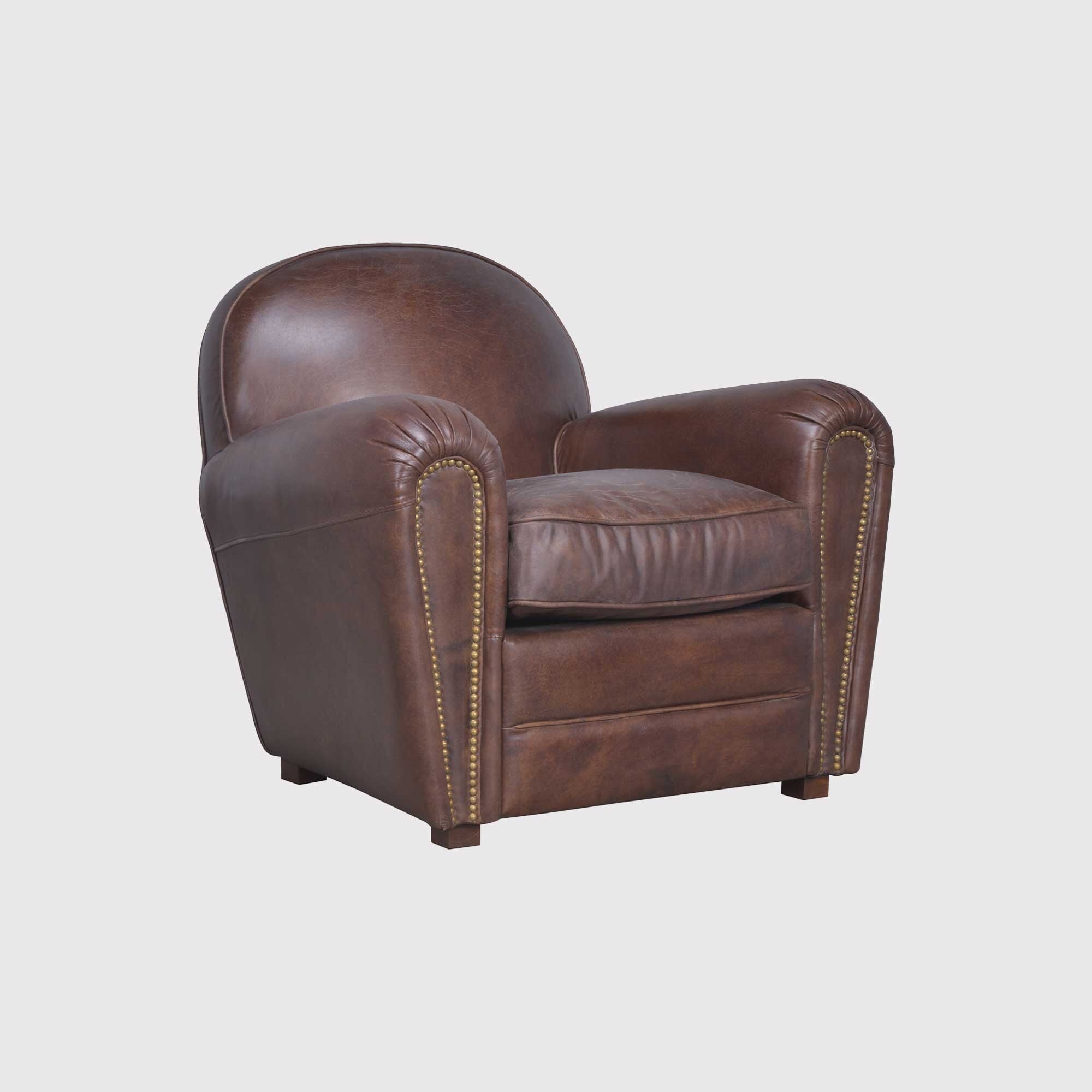 Bermondsey armchair in brown leather