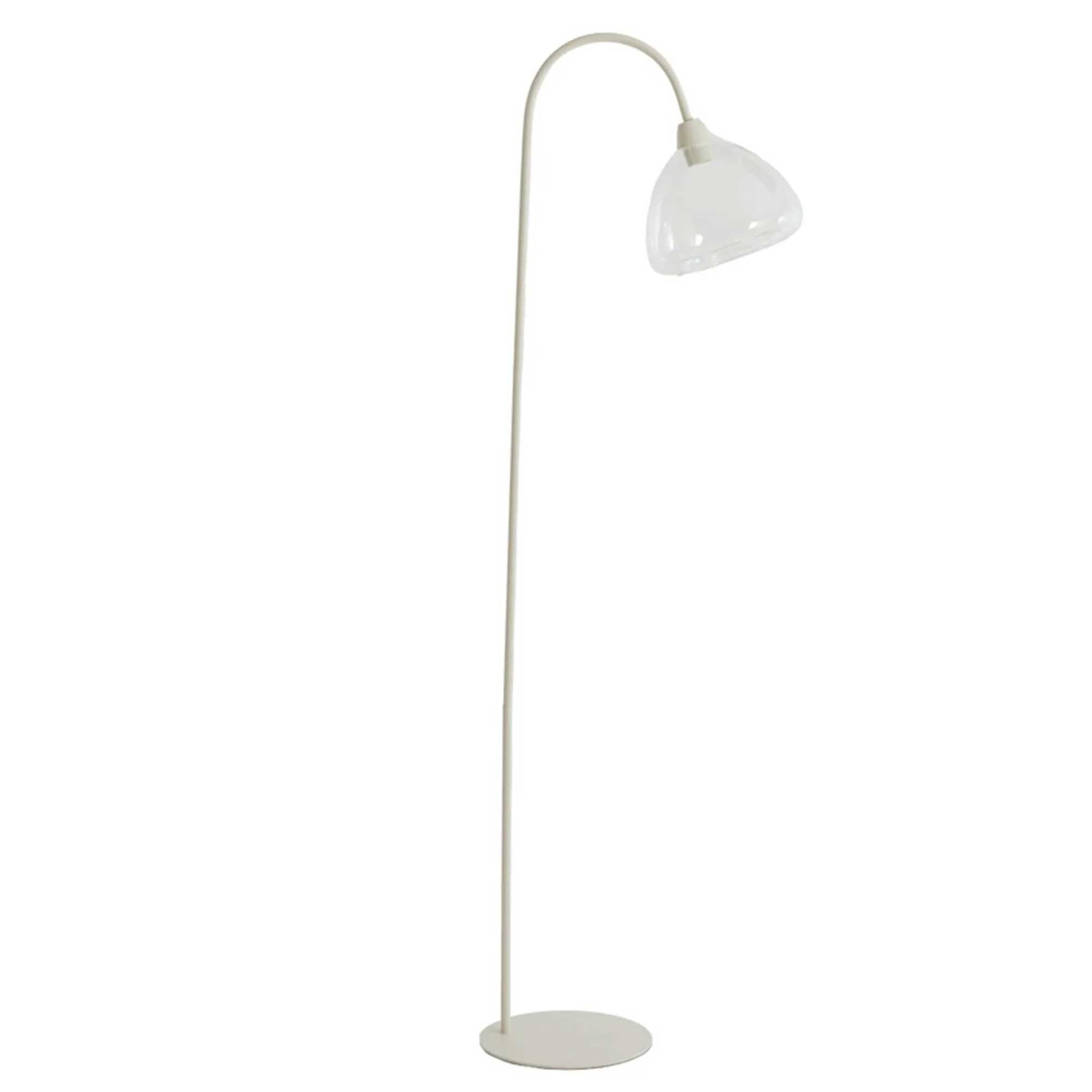 Cream & clear glass floor lamp