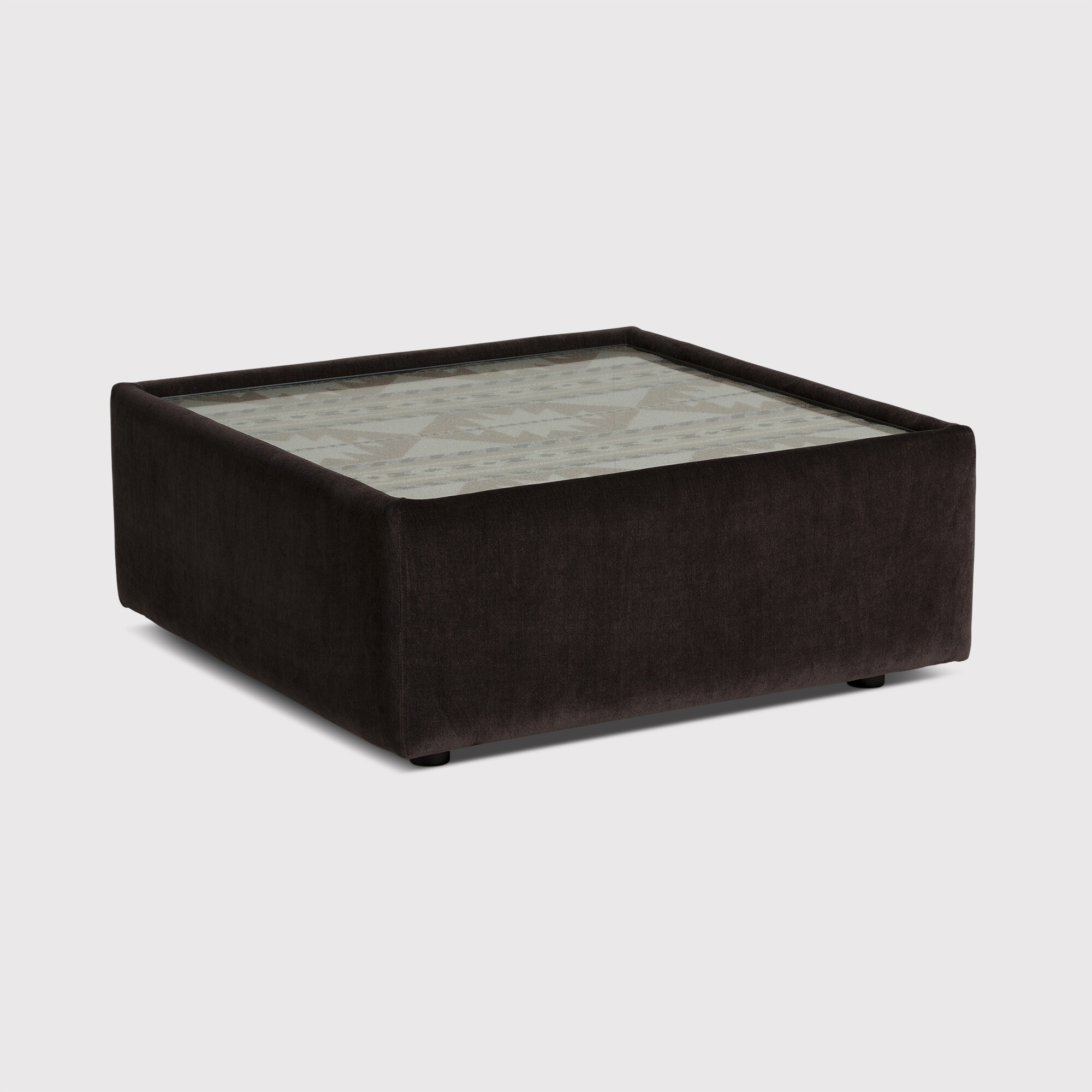 View Bosham square glass top table in brown View Bosham square glass top table in brown