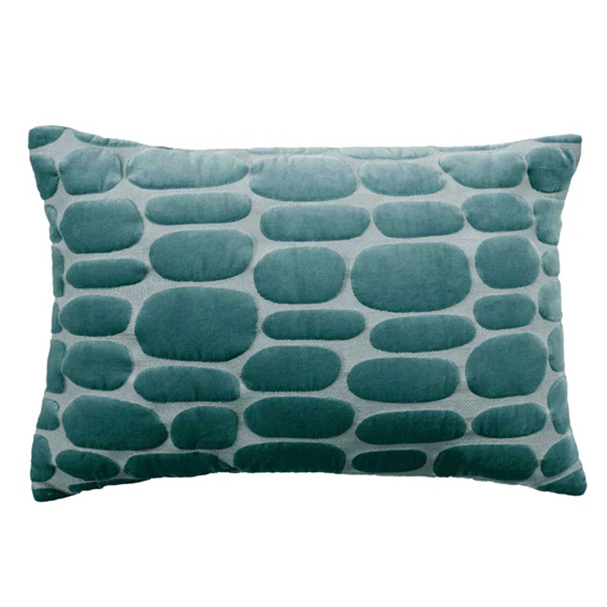Photo of blue pebble cushion in square polyester