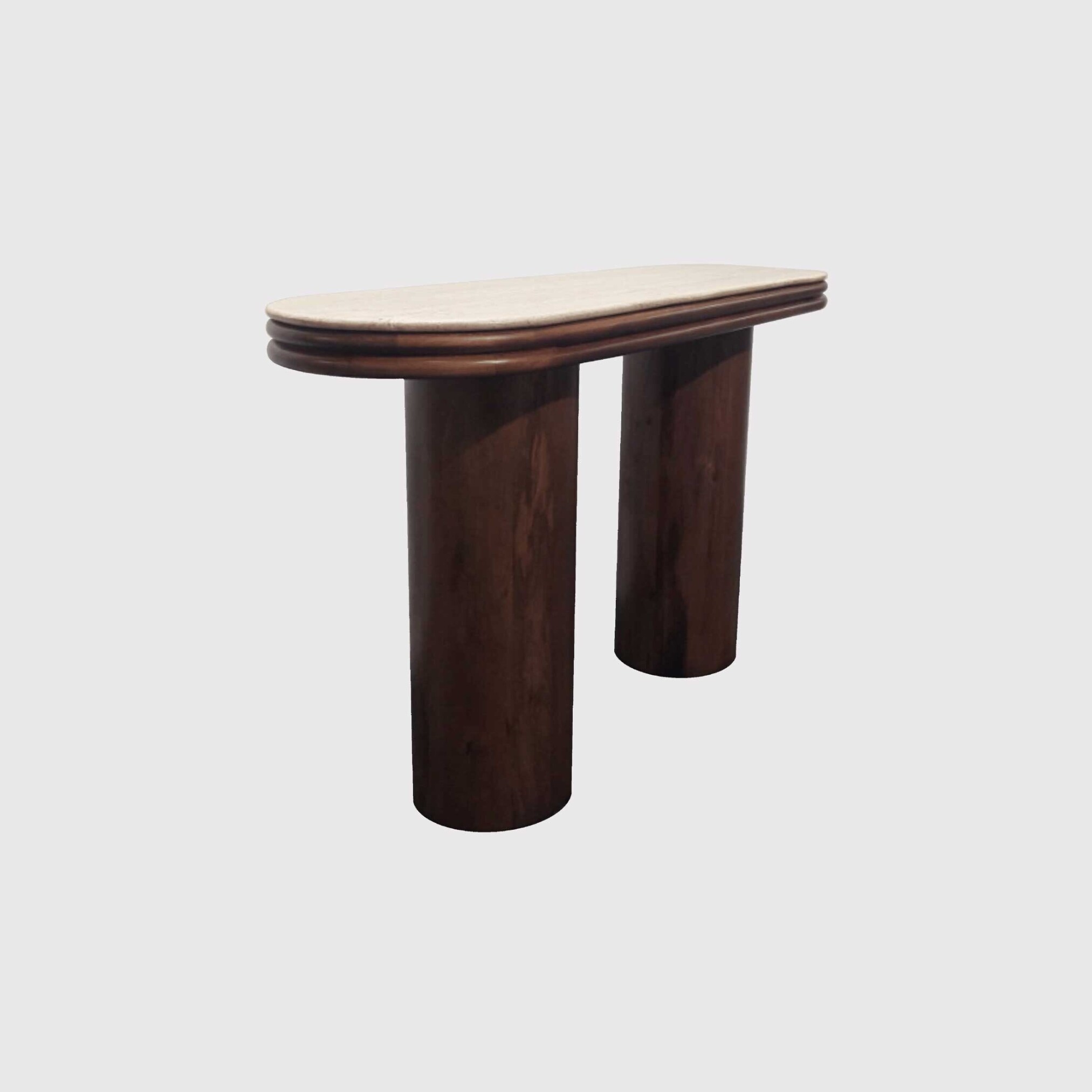 View Brera console table 120x40x76 cm in round in mango wood View Brera console table 120x40x76 cm in round in mango wood