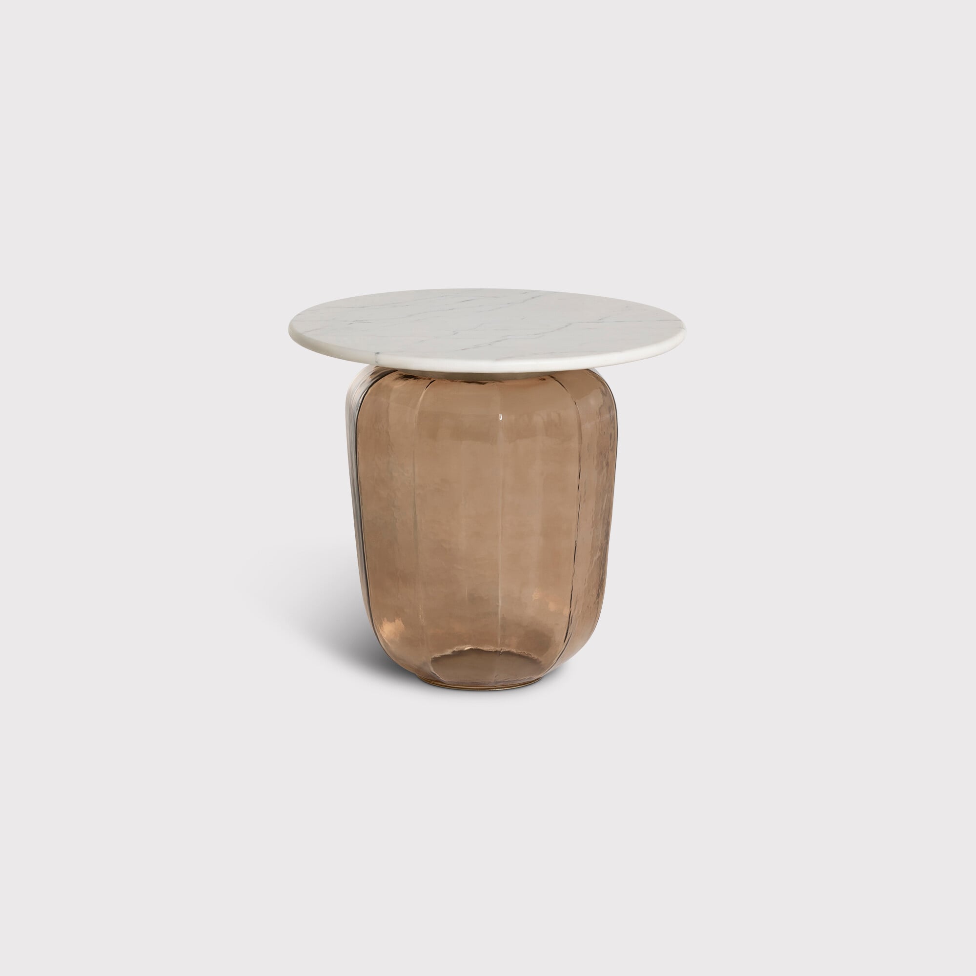 View Rossi large coffee table 48.3x48.3x47 cm in round in white glass View Rossi large coffee table 48.3x48.3x47 cm in round in white glass