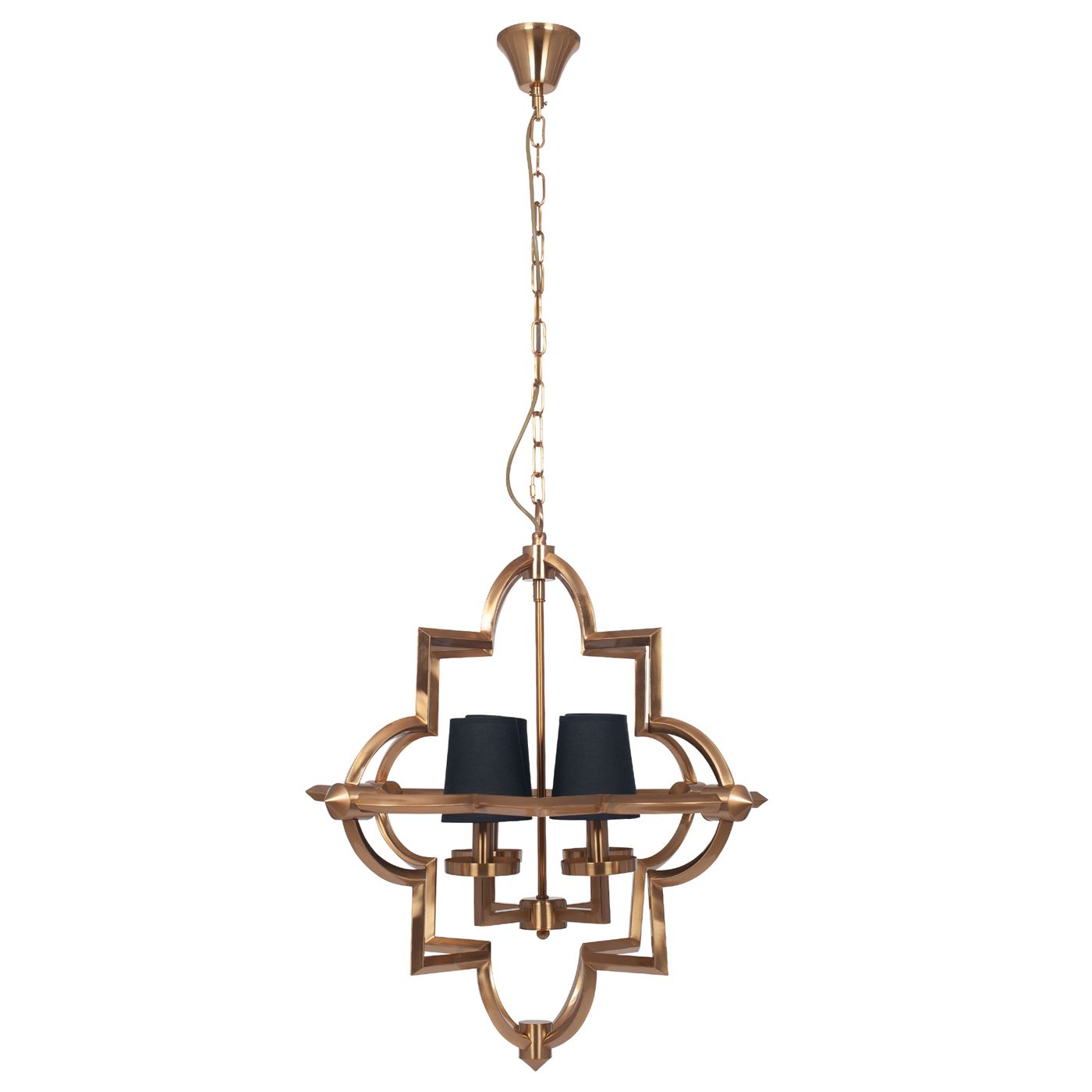 Antique Brass Metal Four Shade Pendant Light, Gold | Barker & Stonehouse