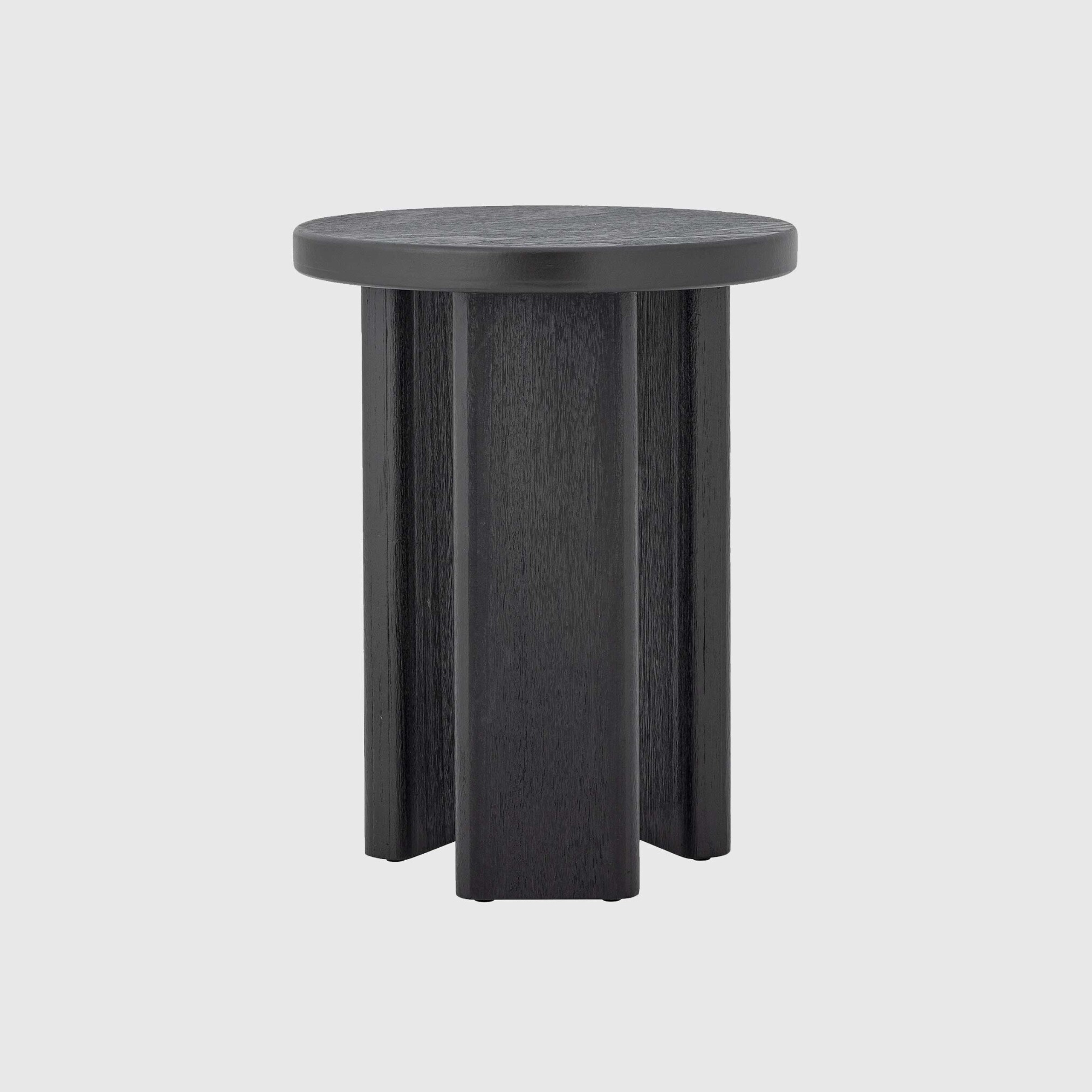 View Black round side table in round wood View Black round side table in round wood