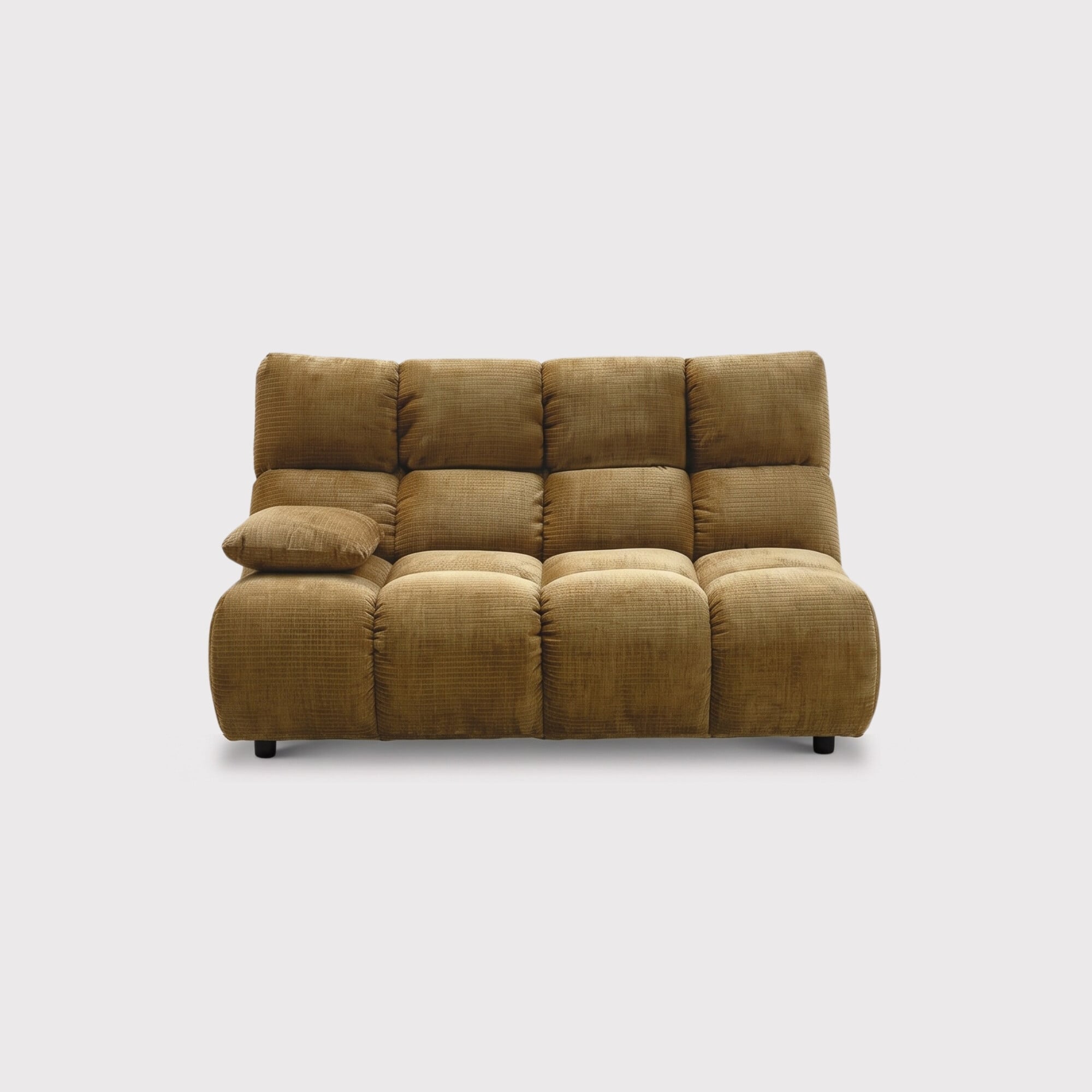 Bryce 2 seater modular piece with armrest left modular sofa in yellow fabric