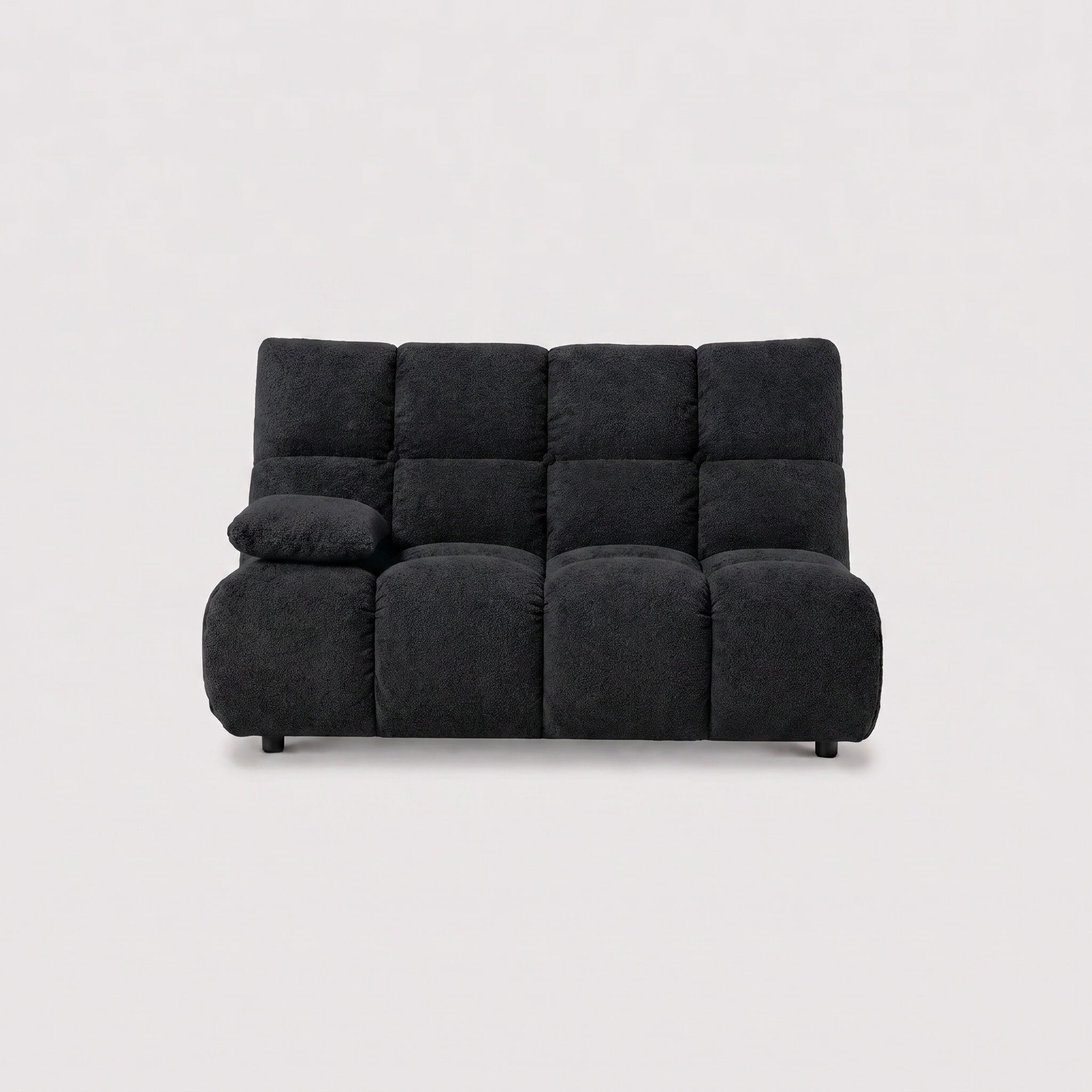 Bryce 2 seater modular piece with armrest left modular sofa in black fabric