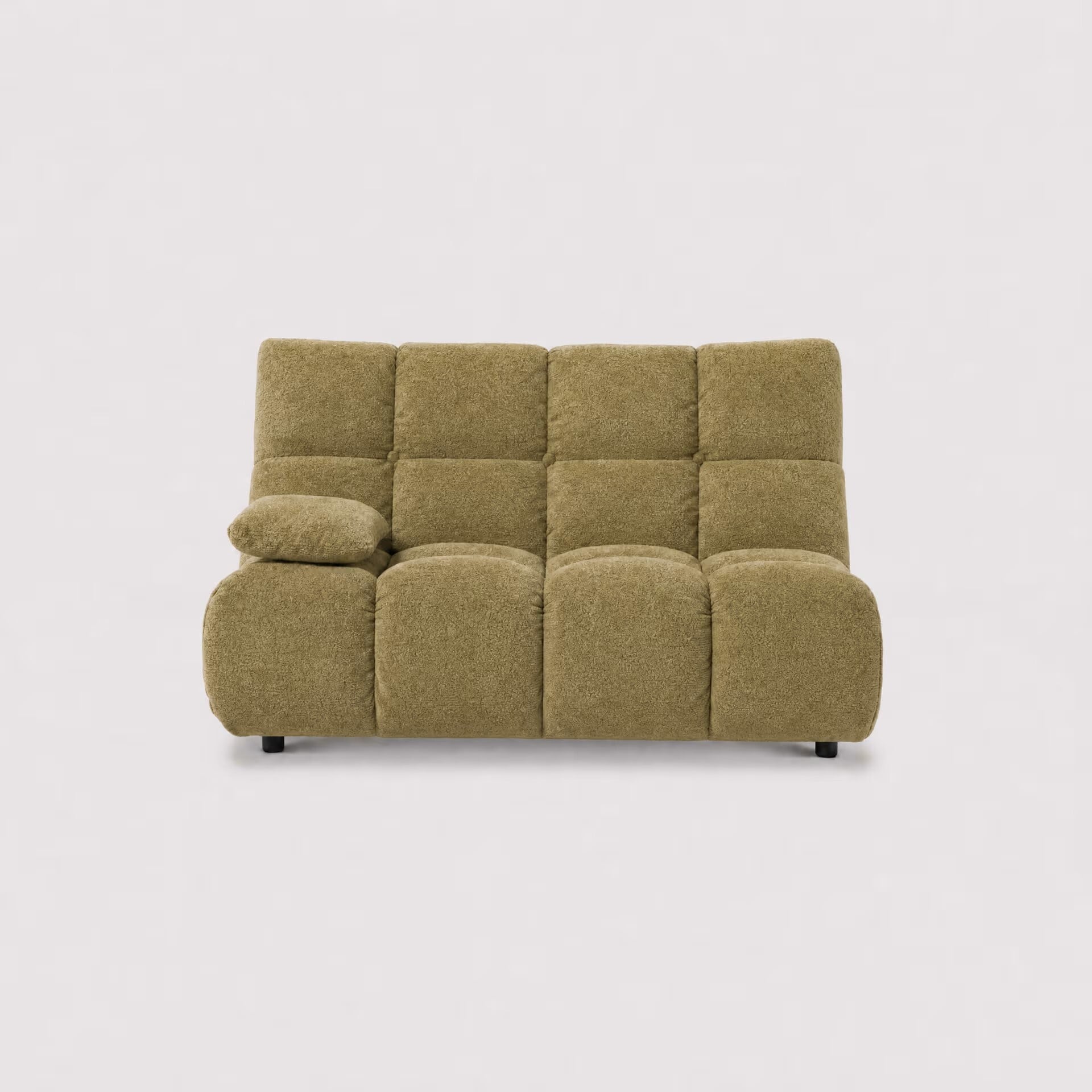 Bryce 2 seater modular piece with armrest left modular sofa in gold fabric
