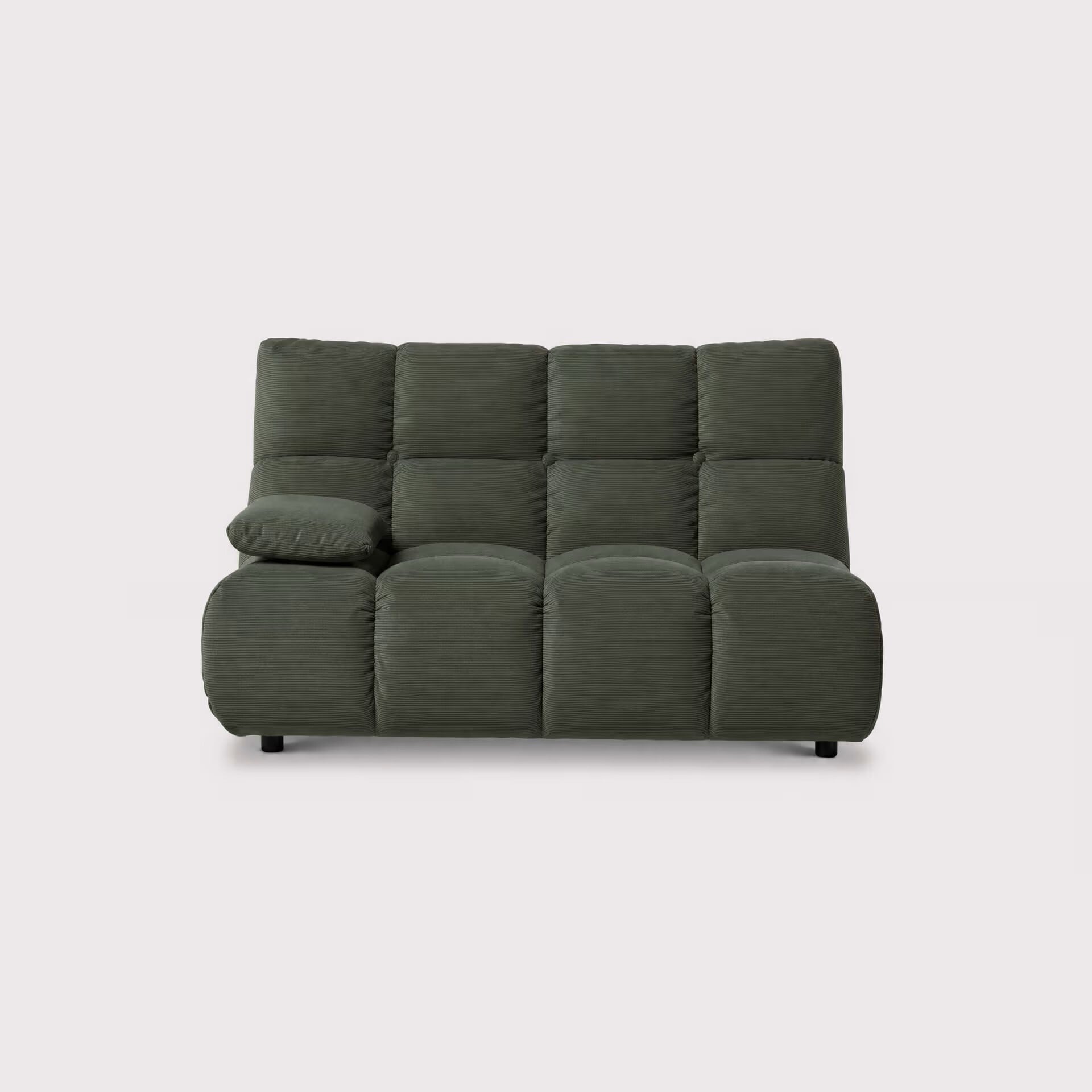 Bryce 2 seater modular piece with armrest left modular sofa in green fabric