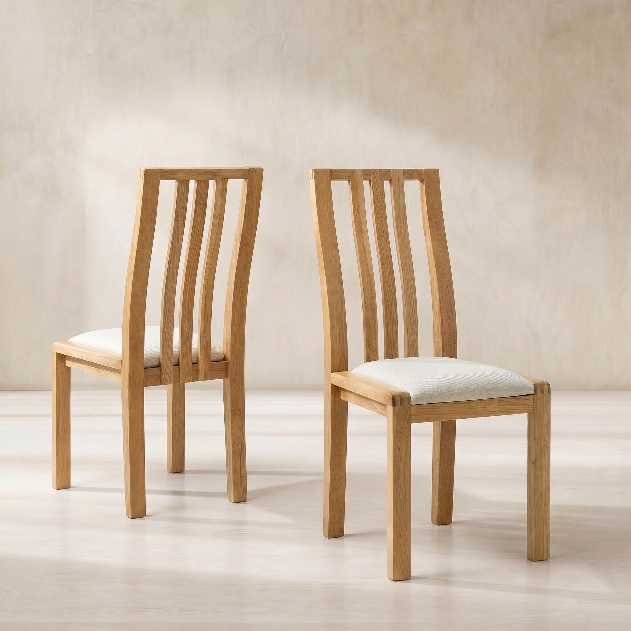 Ercol bosco dining chair in neutral fabric