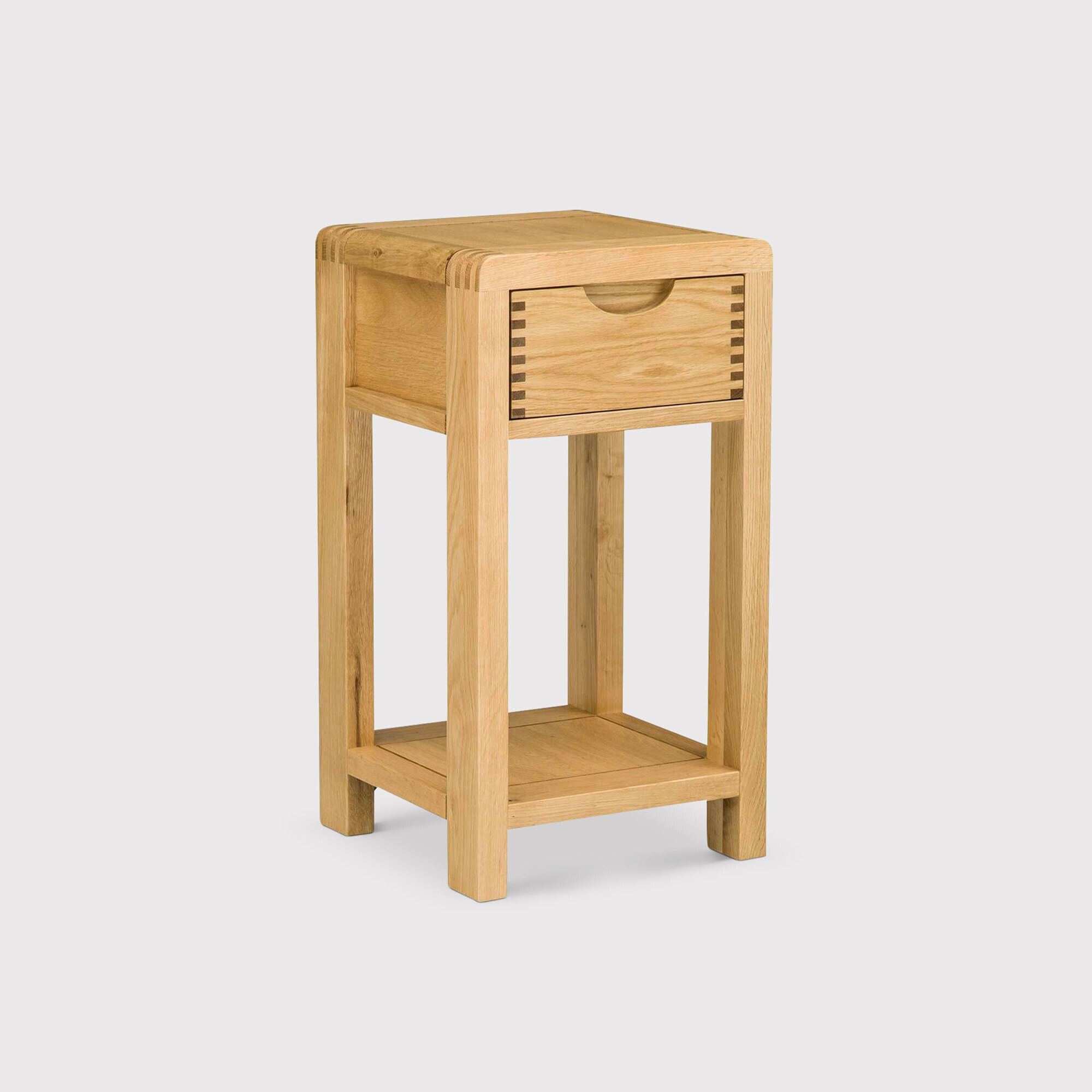 View Ercol bosco compact side table in brown oak View Ercol bosco compact side table in brown oak