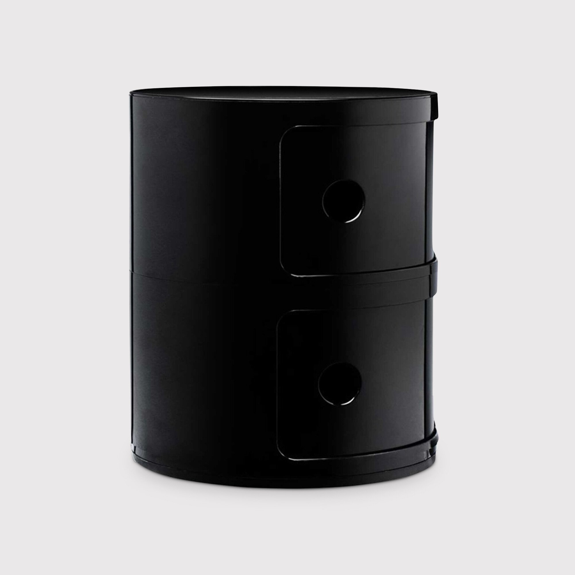 Kartell Componibili 2 Drawer Storage Unit, Black Plastic | Barker & Stonehouse