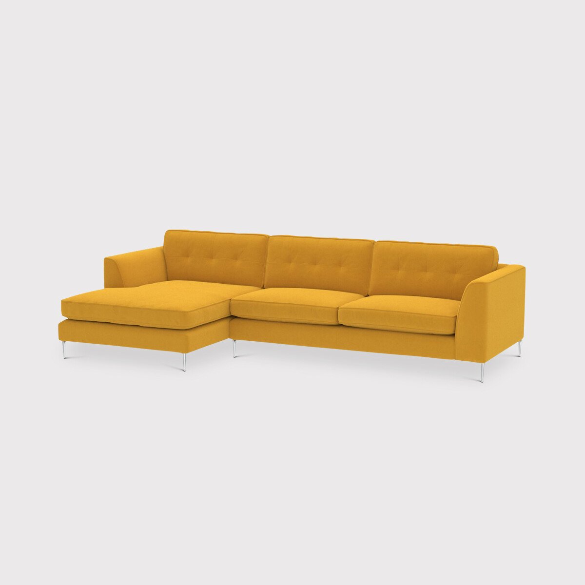 Conza Large Chaise Corner Sofa Left, Orange Fabric | Barker & Stonehouse