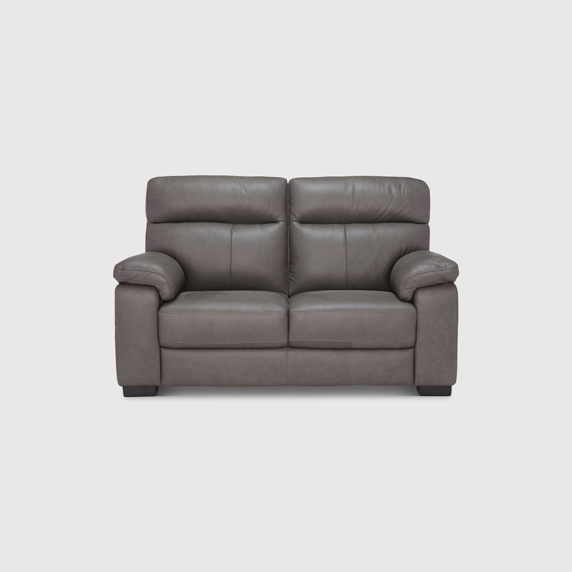 Clark 2 Seater Sofa, Grey Leather | Barker & Stonehouse