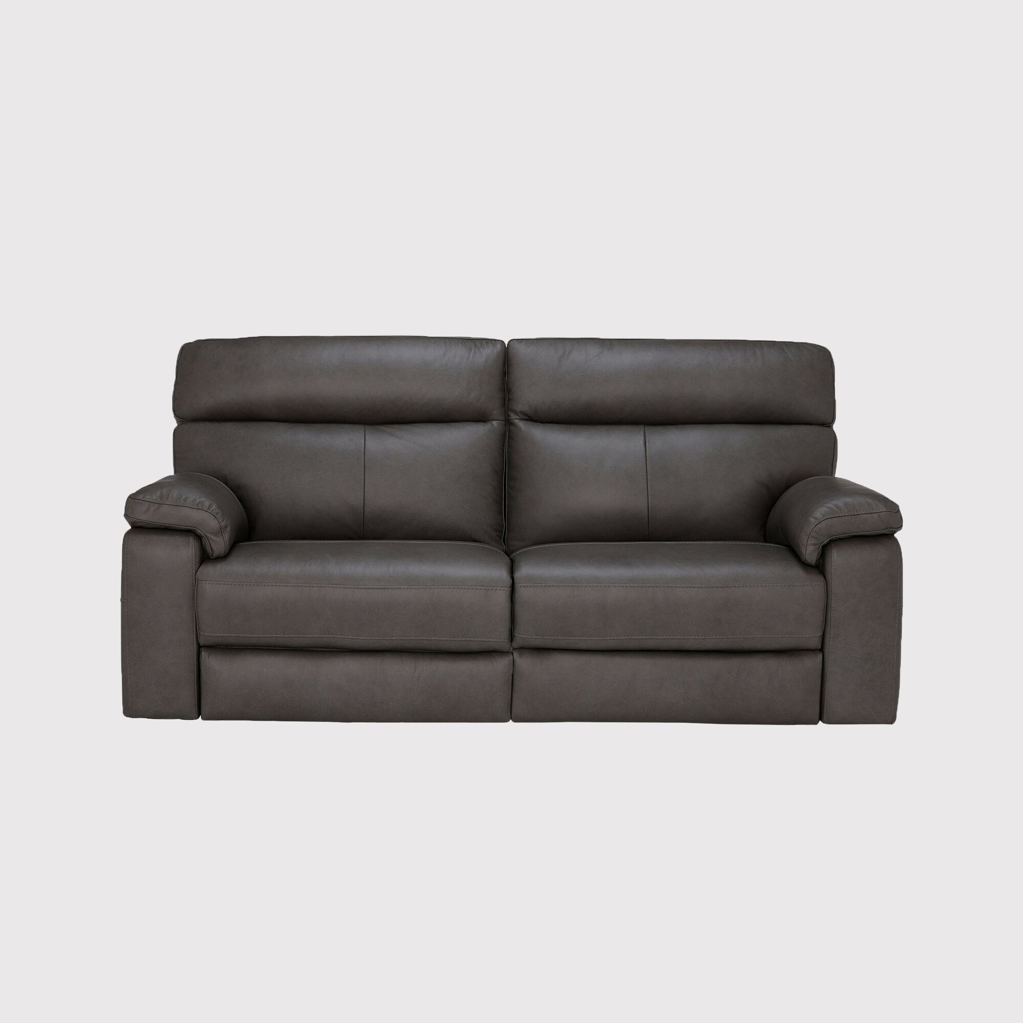 Clark 3 Seater Recliner Sofa With Power Motion Recliner, Brown Leather | Barker & Stonehouse