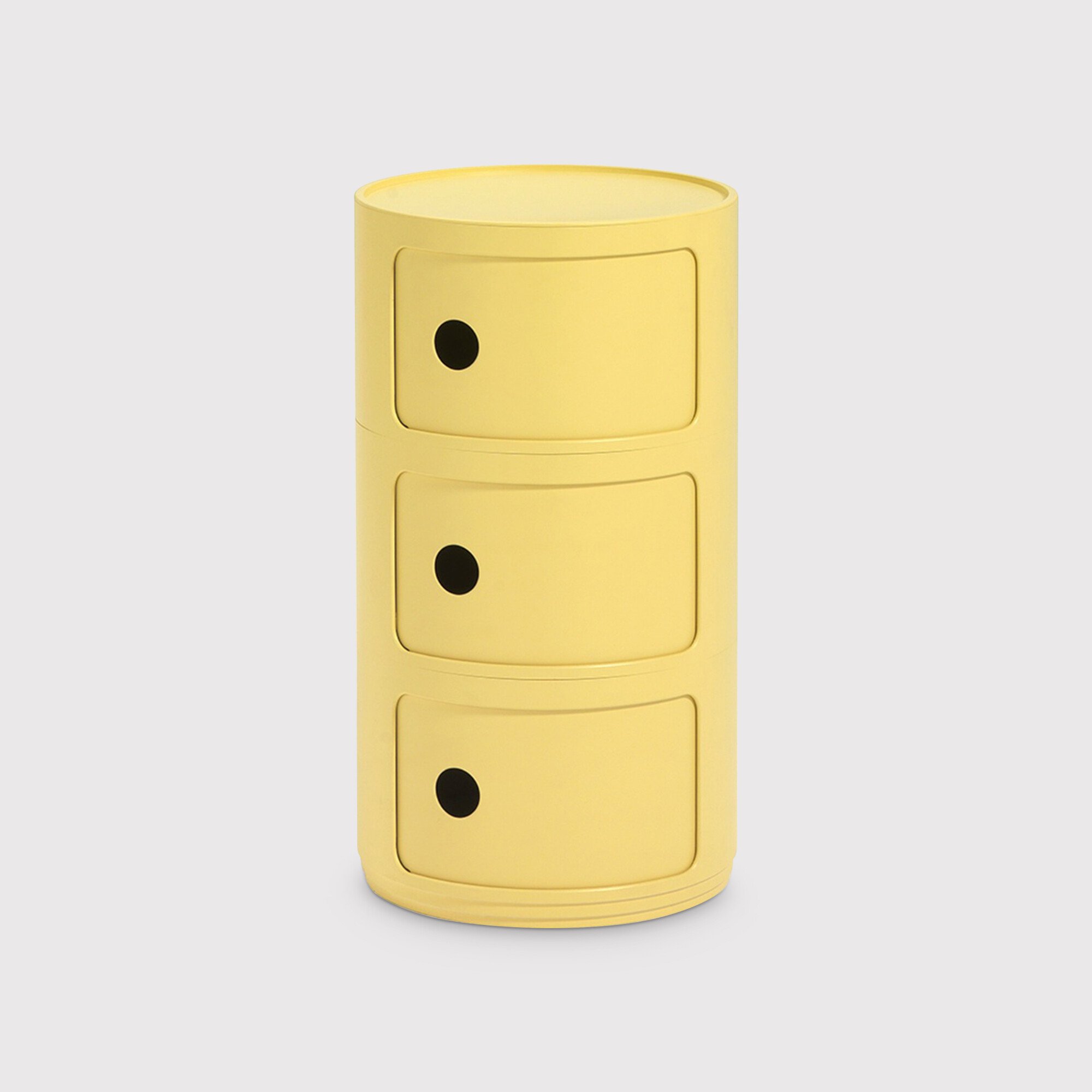 Kartell Componibili Bio 3 Drawer Storage Unit, Yellow Plastic | Barker & Stonehouse