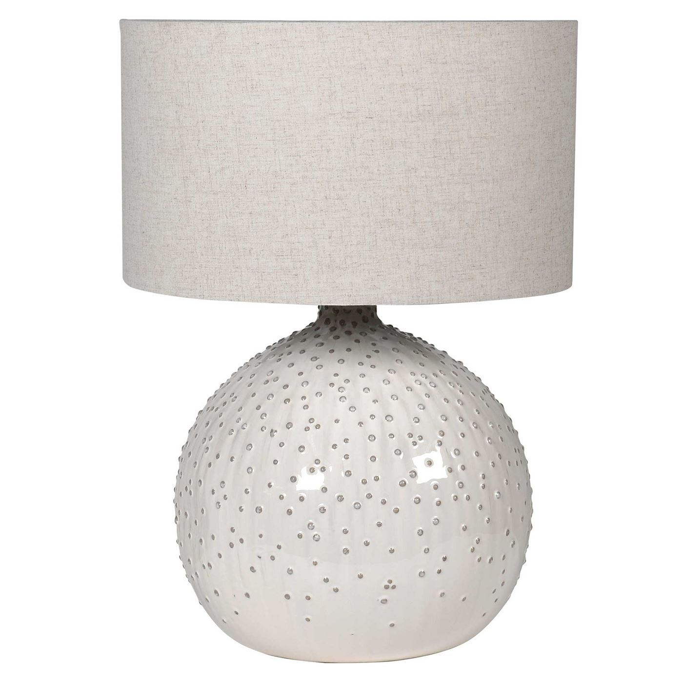 Cream Ceramic Dotted table Lamp | Barker & Stonehouse