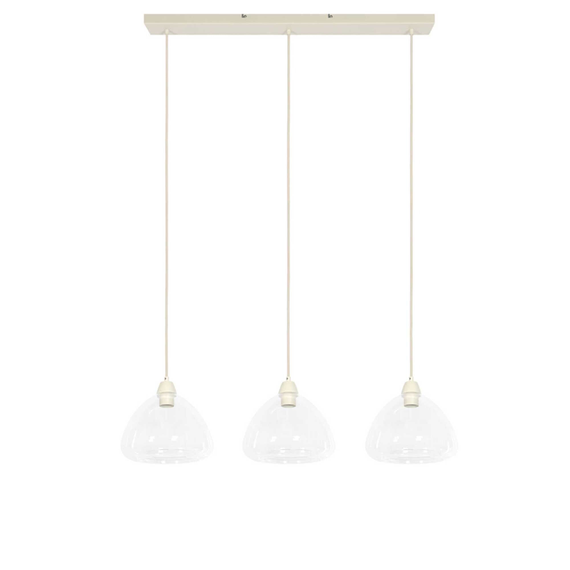 Clear glass diner light in neutral