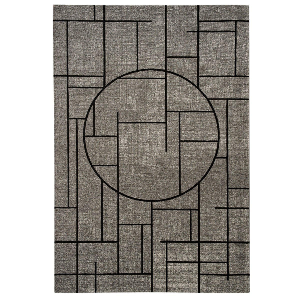 Calligaris Chinese Rug 200x300cm, Square, Grey | Barker & Stonehouse