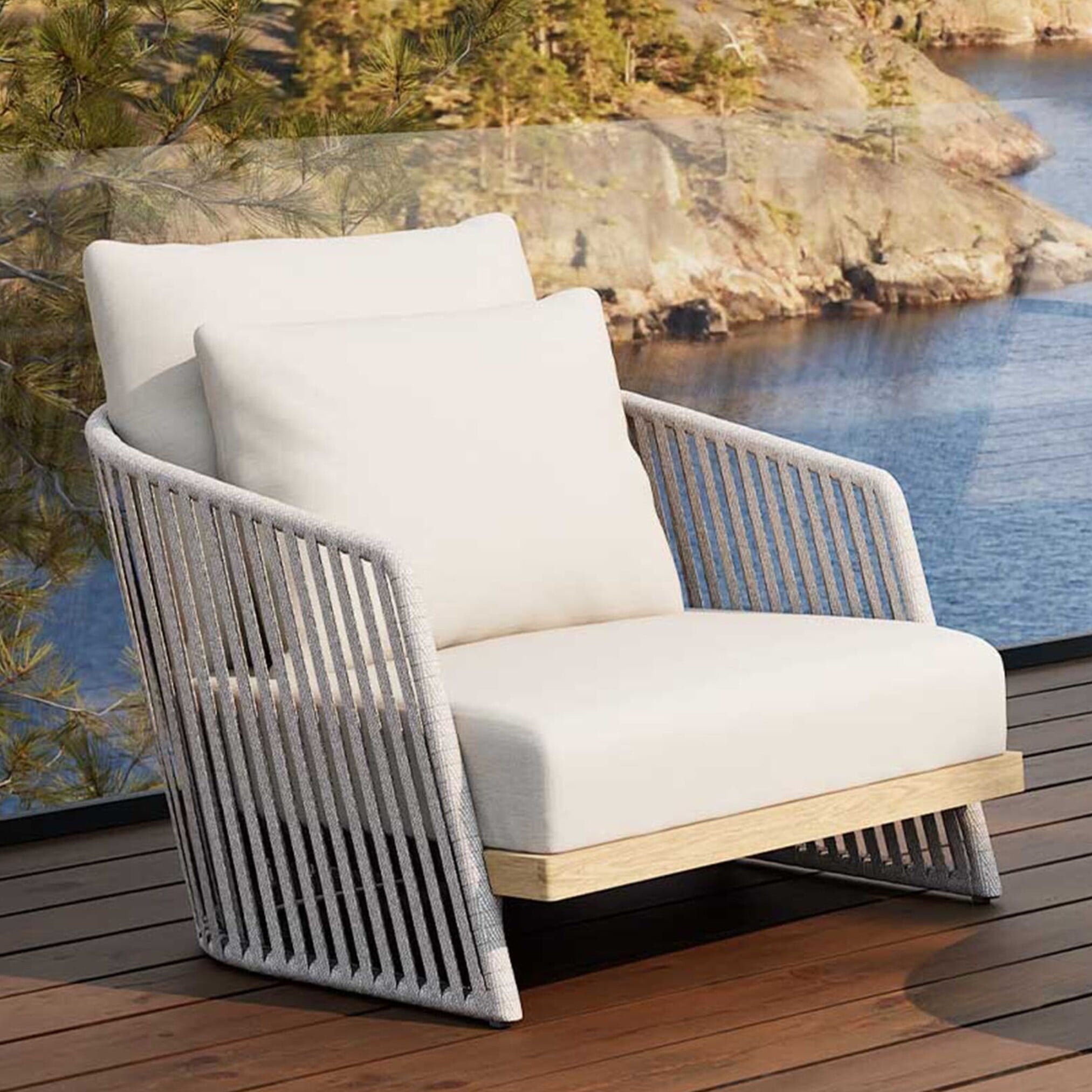 View Chania garden lounge chair in rope View Chania garden lounge chair in rope