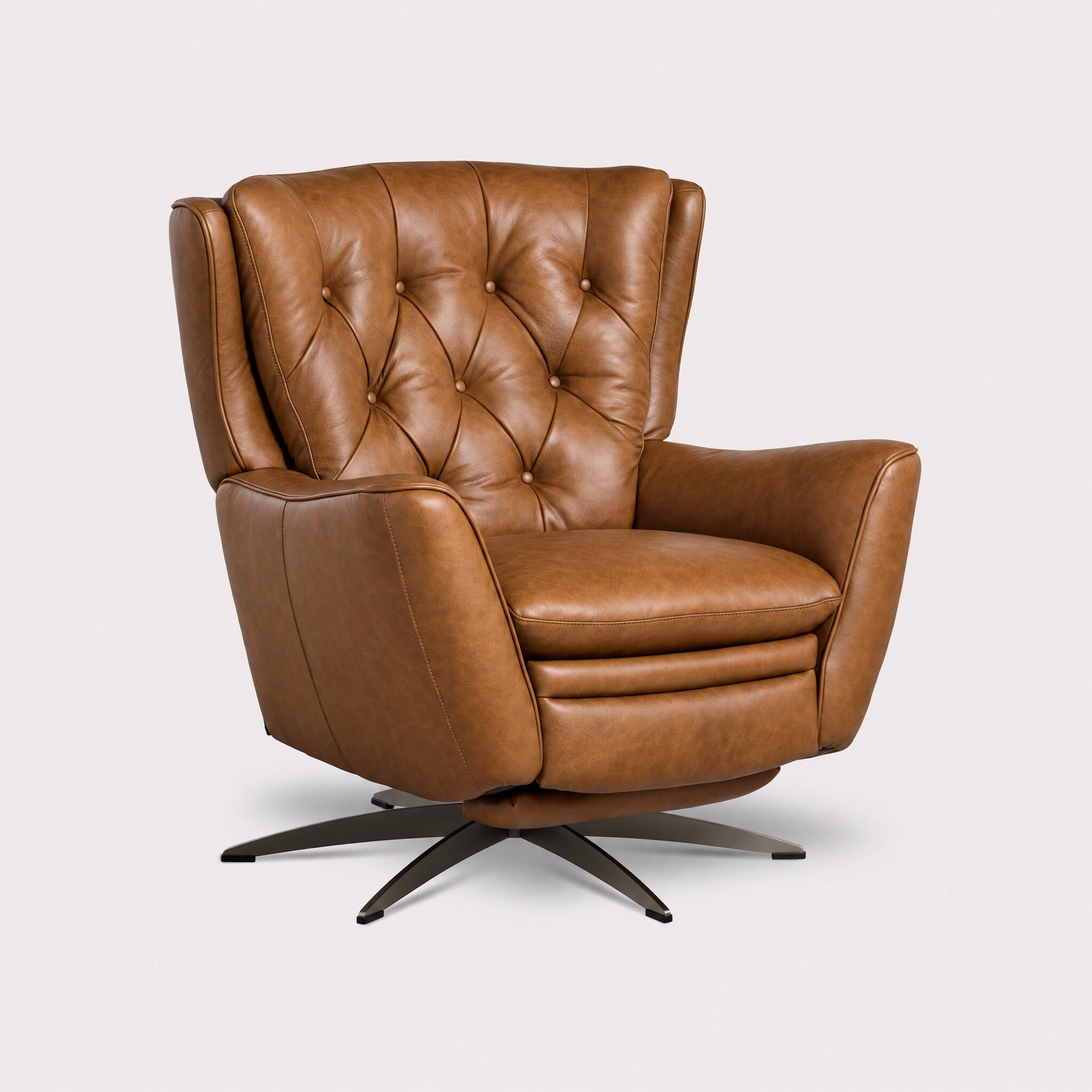 Charfield swivel recliner chair 3015m in brown leather