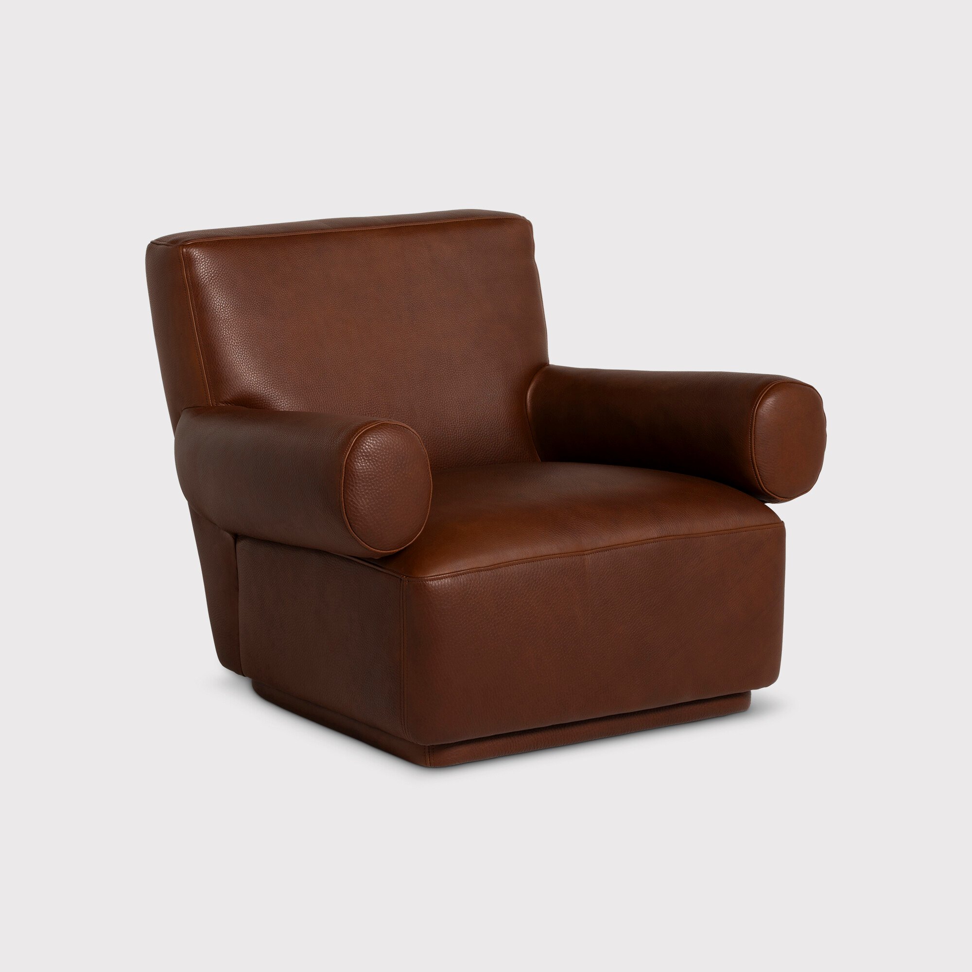 Chance Swivel Armchair, Brown Leather | Barker & Stonehouse