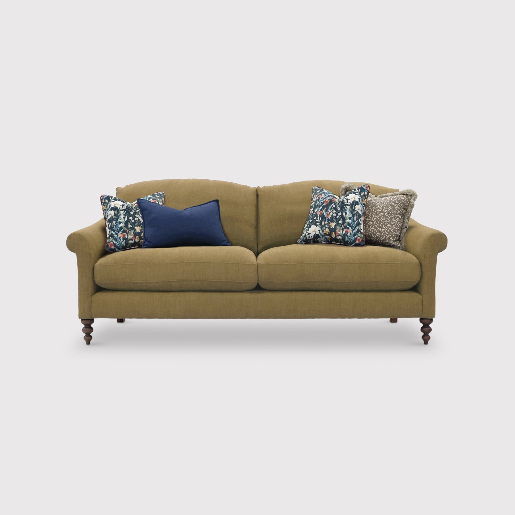 English heritage clover 26 large sofa with pre set scatters in yellow