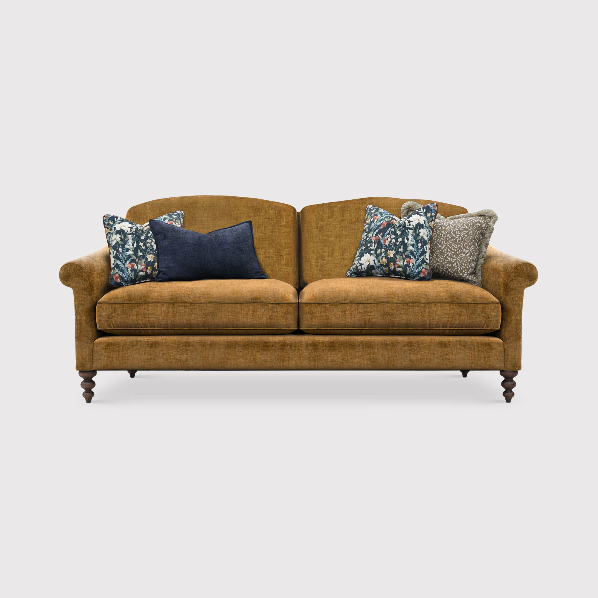 English heritage clover 26 large sofa with pre set scatters in yellow