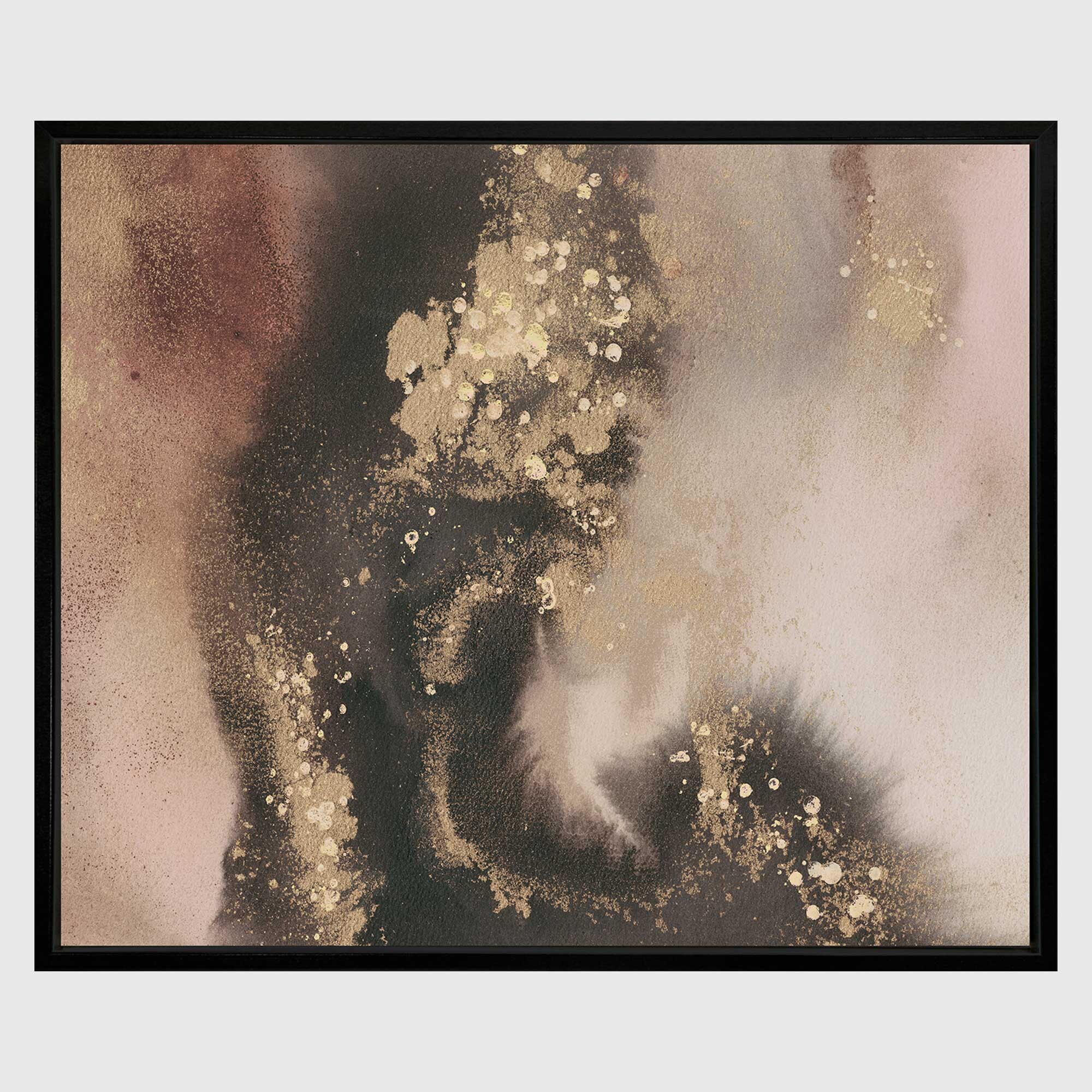 Photo of chocolate noir ii abstract framed canvas print in square in brown