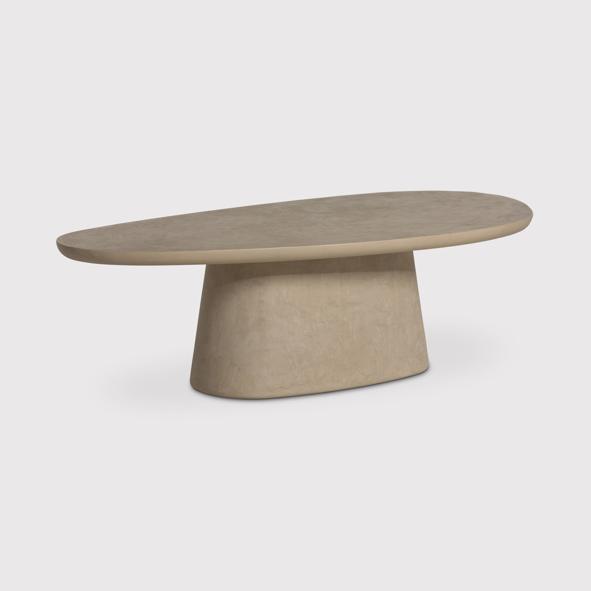 Capella Neutral Faux Stone Oval Coffee Table, Light Sand - Barker & Stonehouse