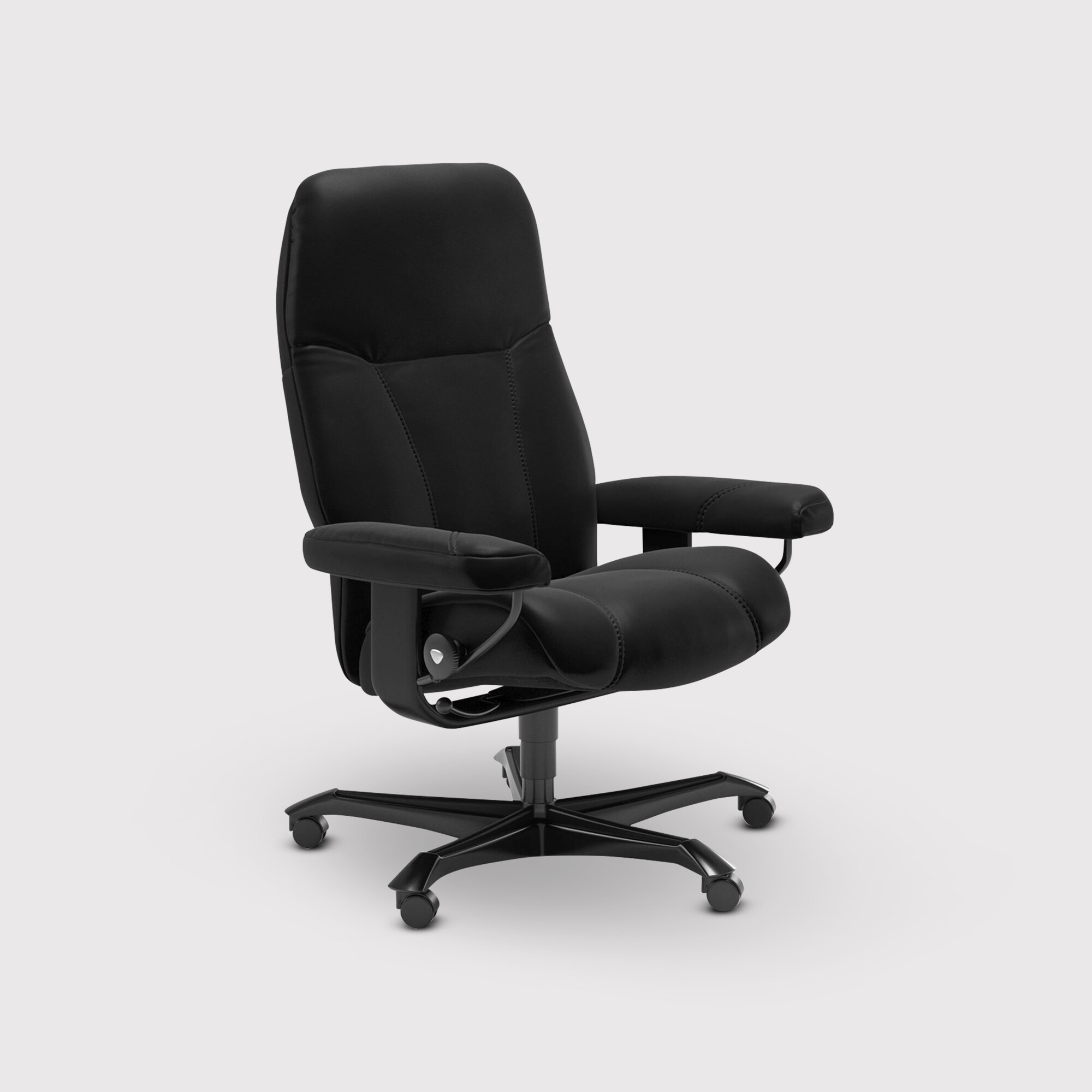 Stressless Consul Office Chair, Batick Black And Black Barker