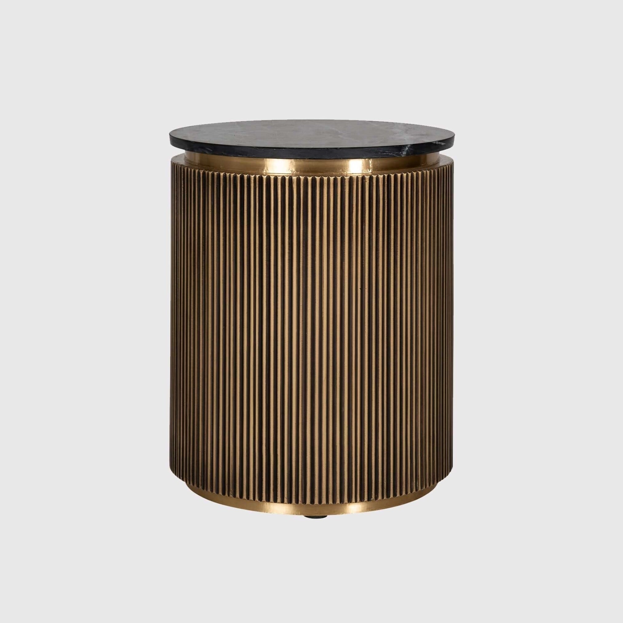 View Cyrelle 50cm end table in round in gold marble View Cyrelle 50cm end table in round in gold marble